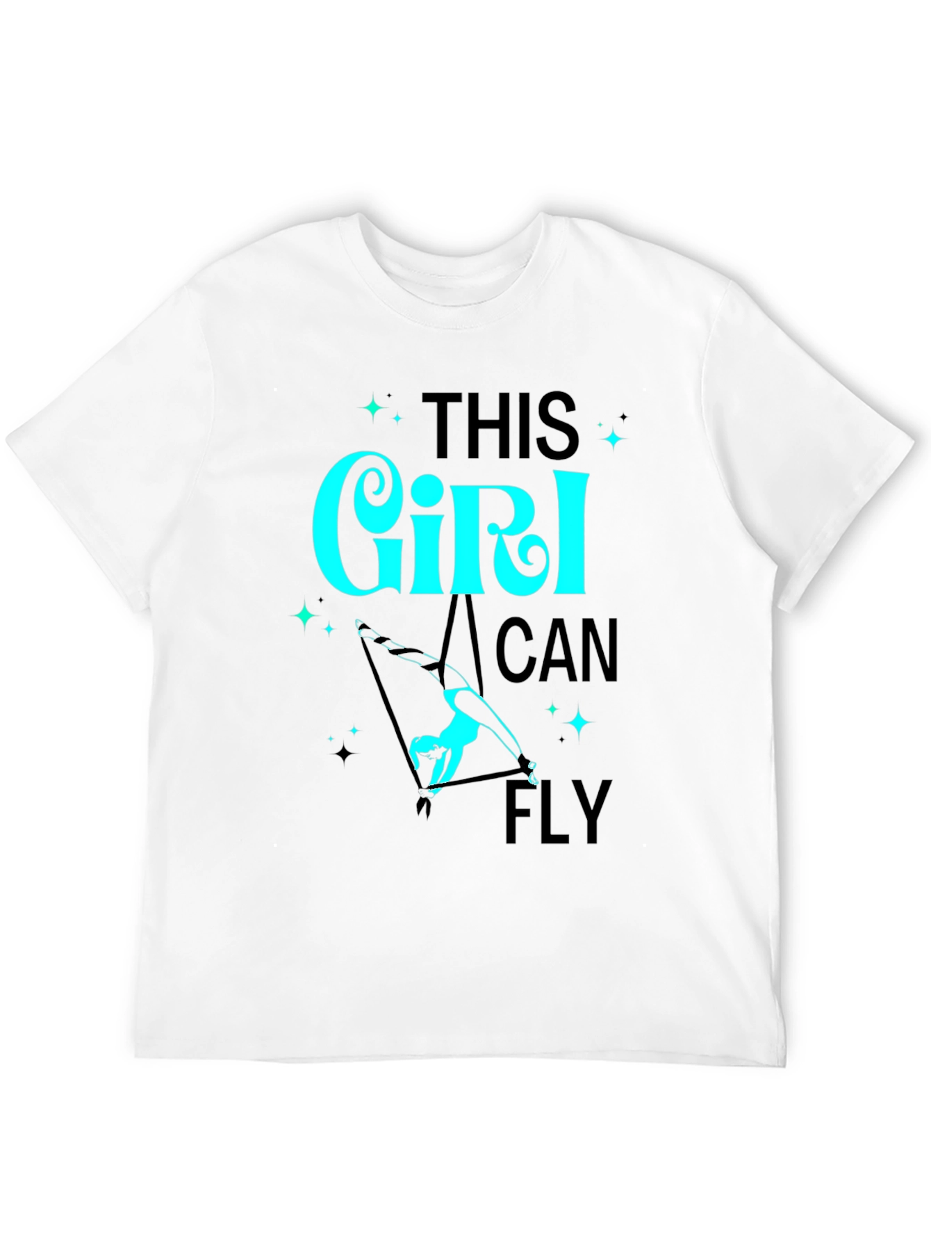 Girl Can Fly Graphic Tee - Aerial Acrobat T-Shirt