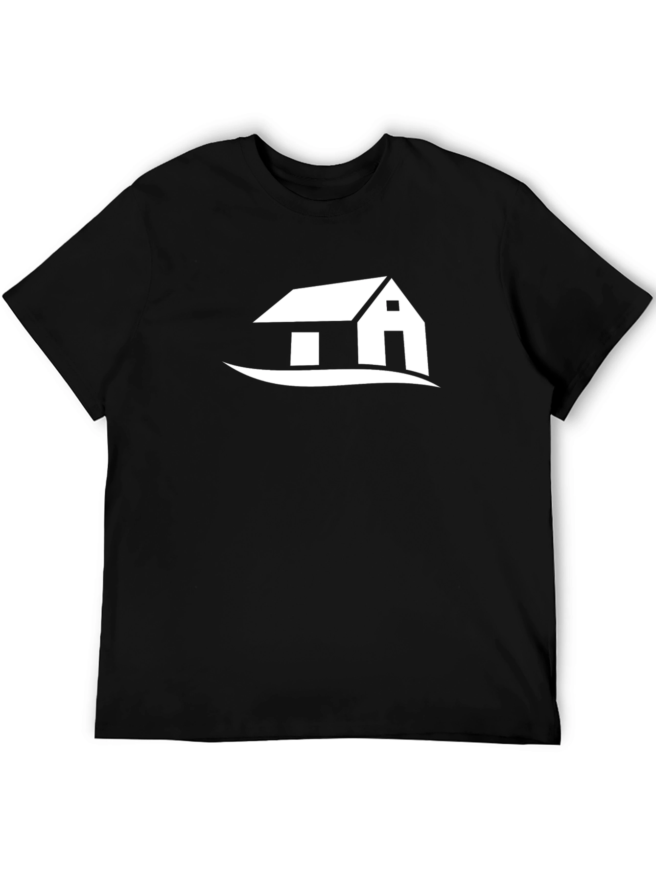 Black T-Shirt with House Graphic