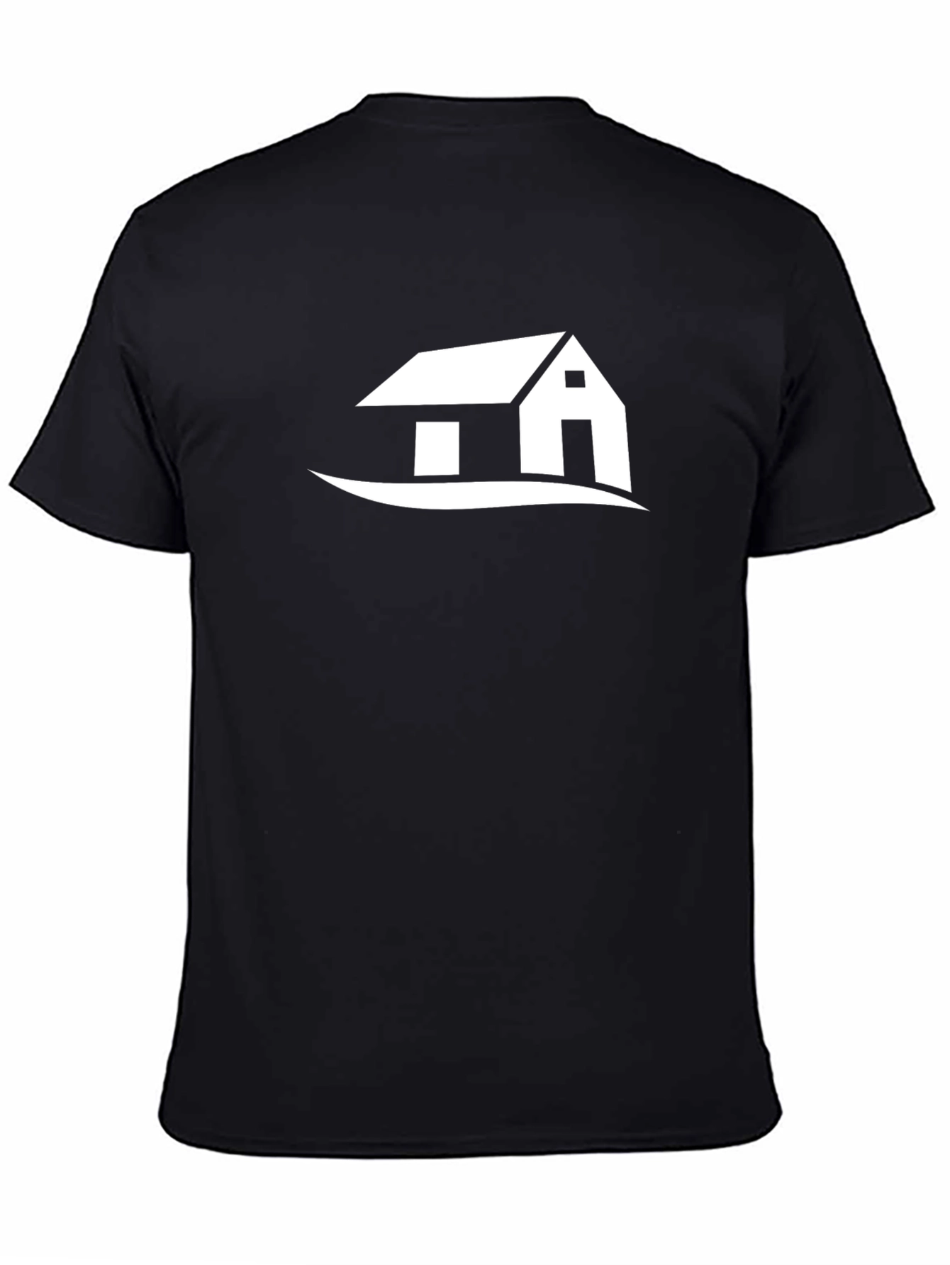 Black T-Shirt with House Graphic