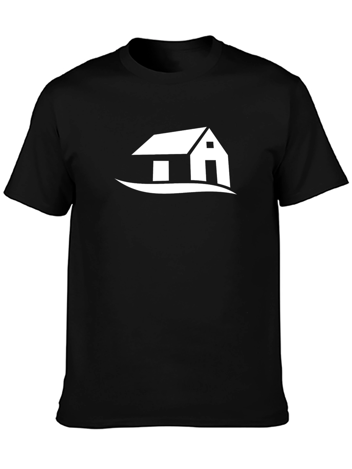 Black T-Shirt with House Graphic