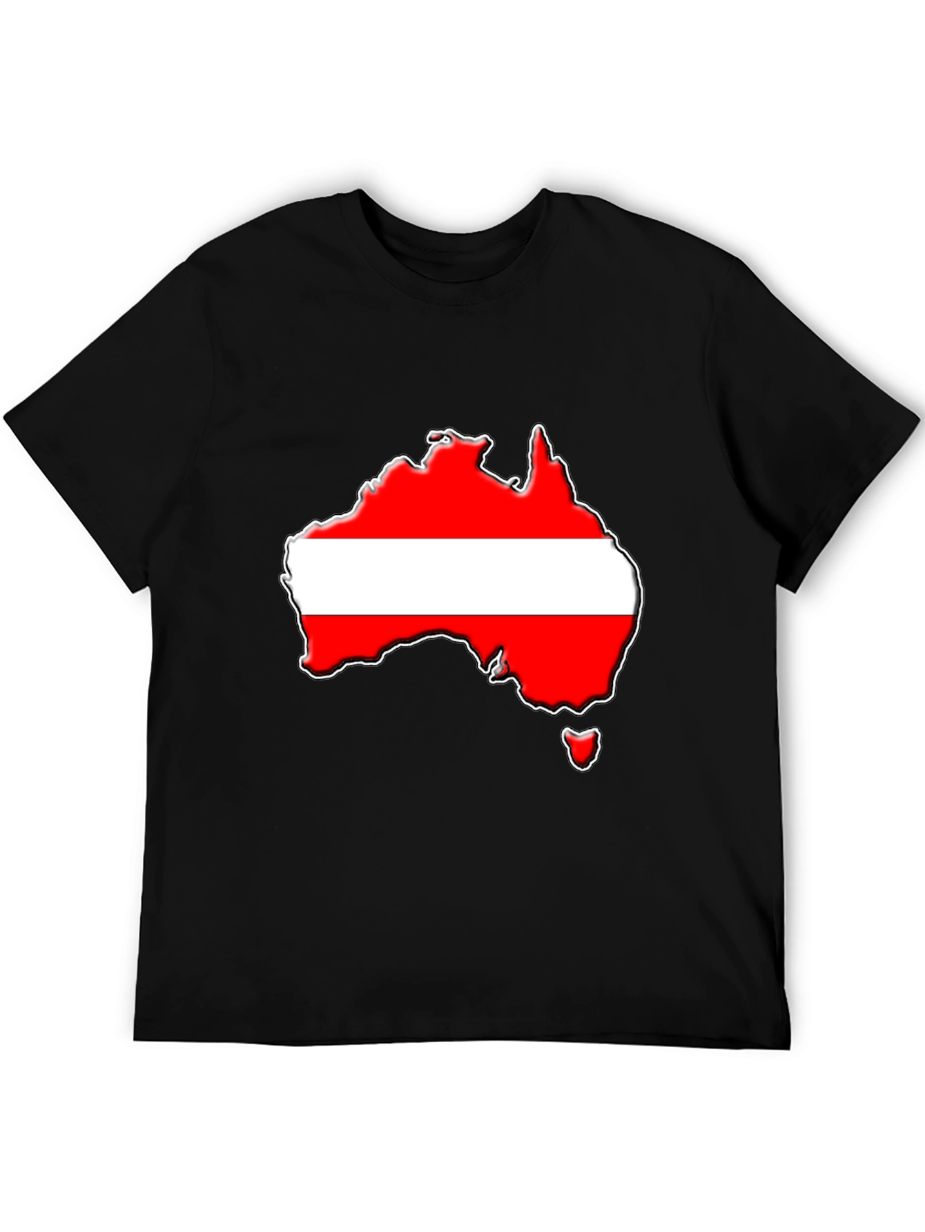 Austria Flag Map Graphic Black T-Shirt
