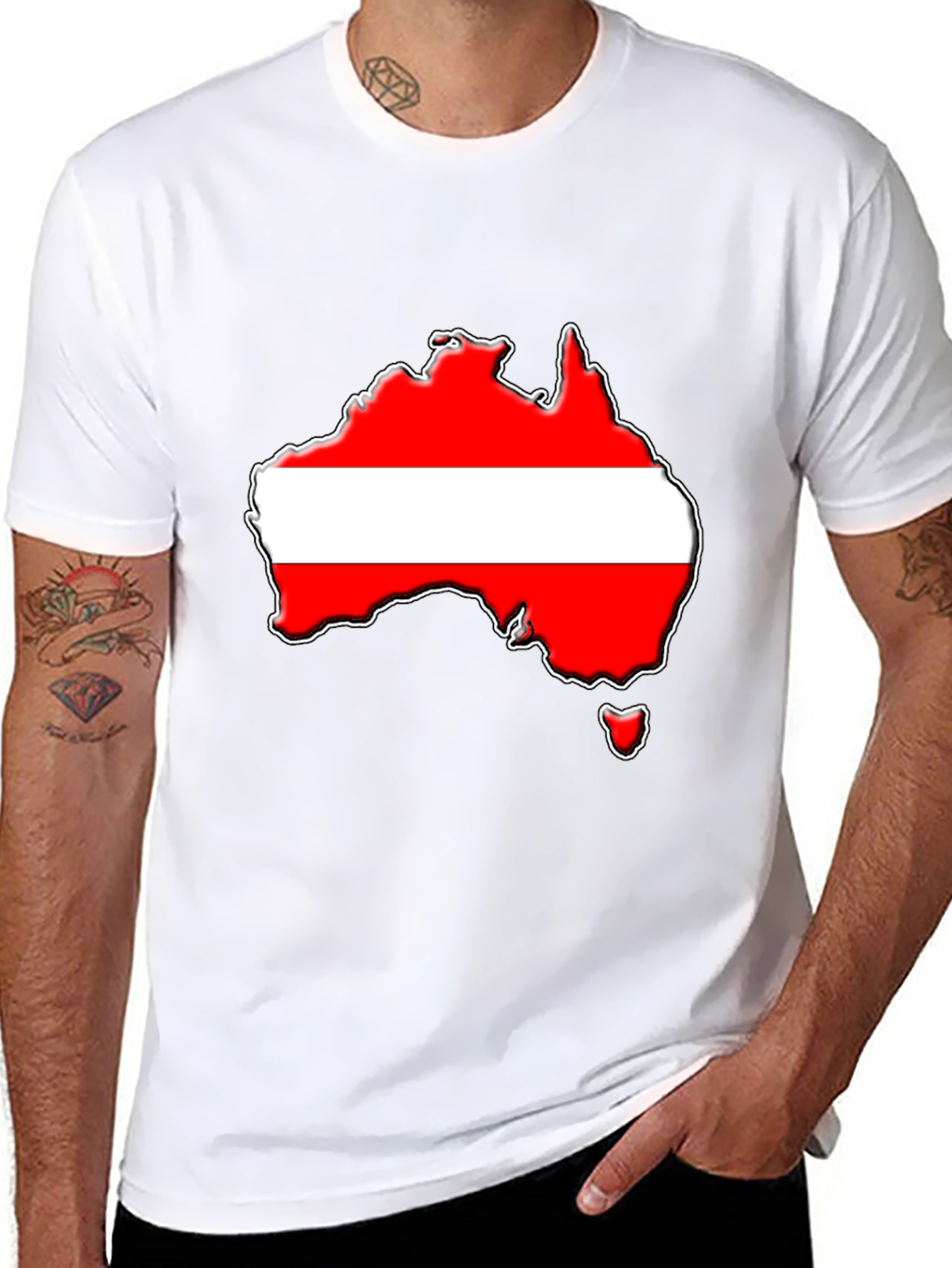 Austria Flag Map Graphic Black T-Shirt