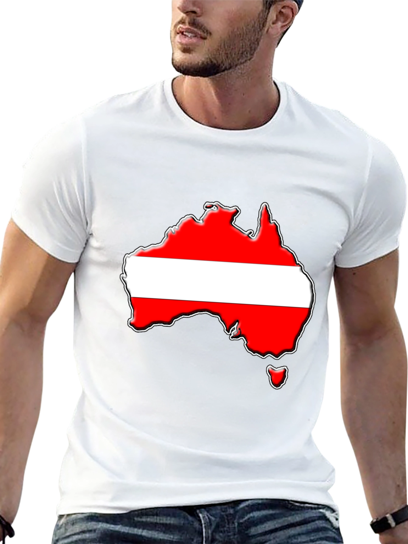 Austria Flag Map Graphic Black T-Shirt