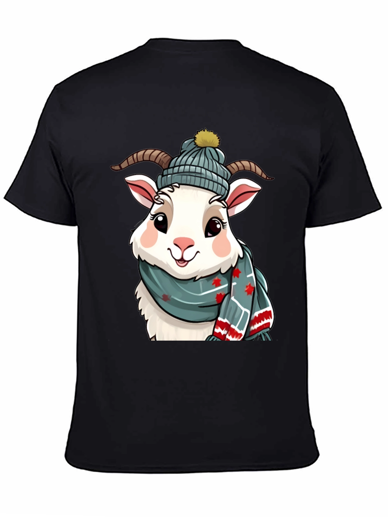 Winter Goat T-Shirt - Cozy Cartoon Animal Tee
