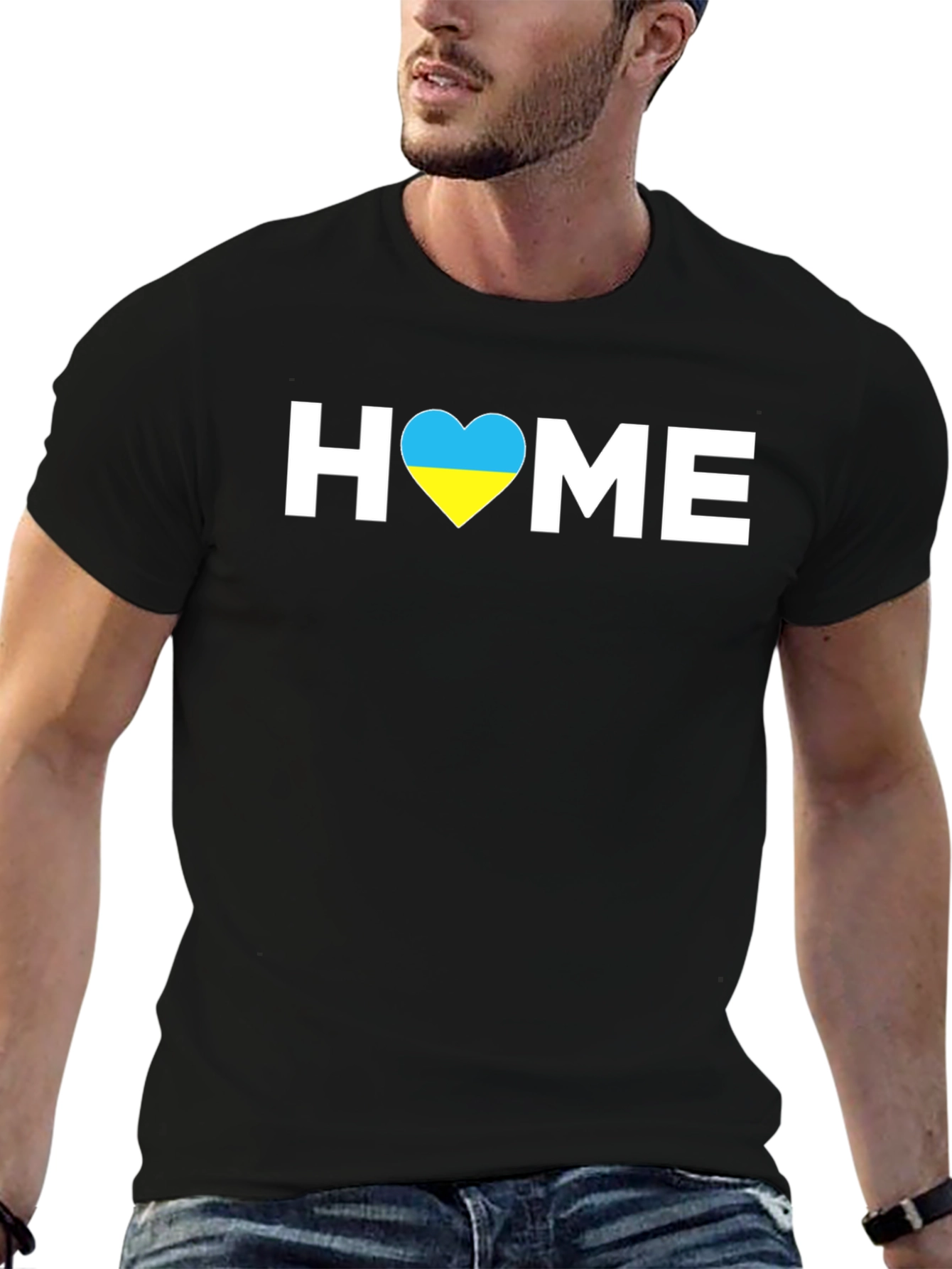 Ukraine Flag Heart Home Graphic T-Shirt
