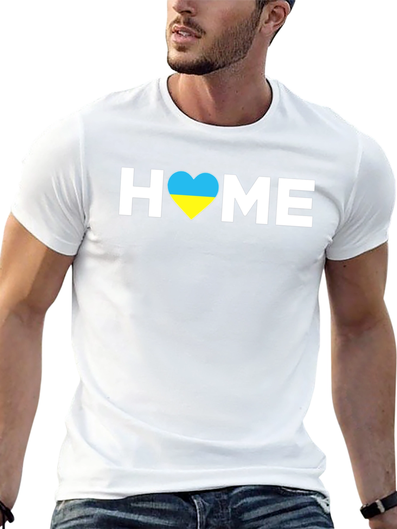 Ukraine Flag Heart Home Graphic T-Shirt