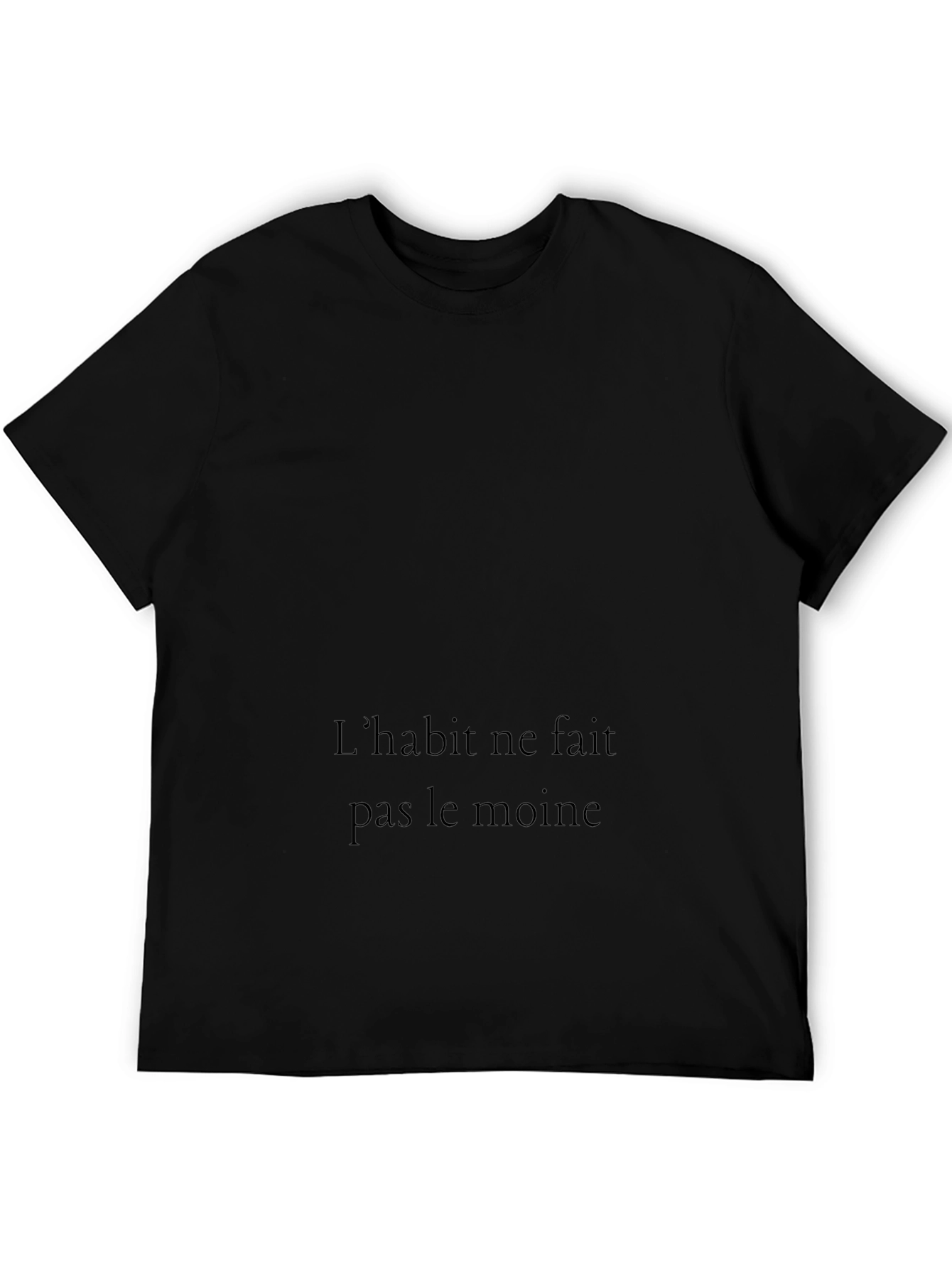 Mens Black T-Shirt with French Quote