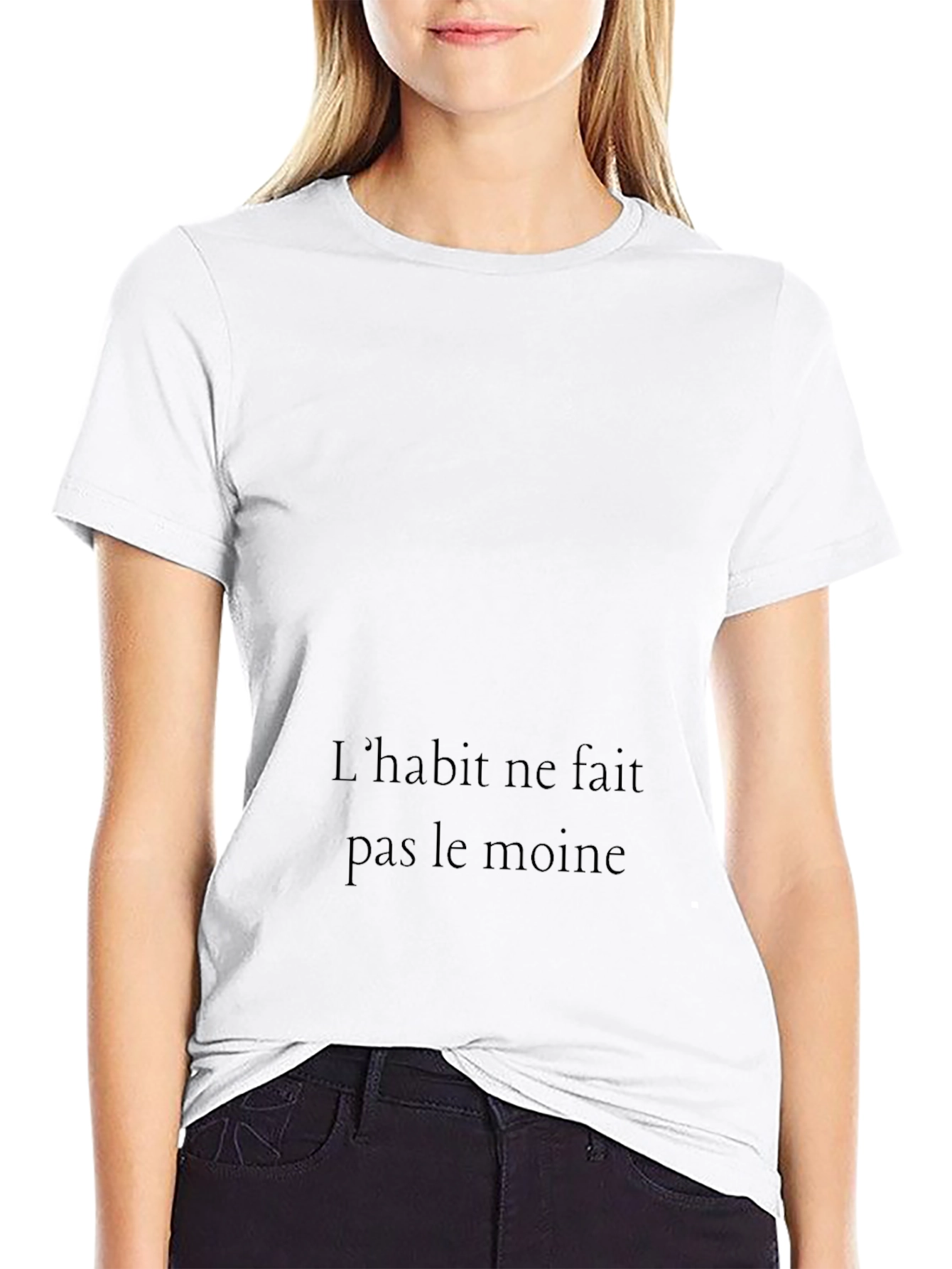 Mens Black T-Shirt with French Quote