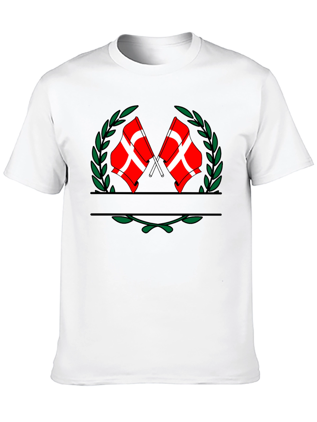 Danish Flag Crest Graphic Tee - Black