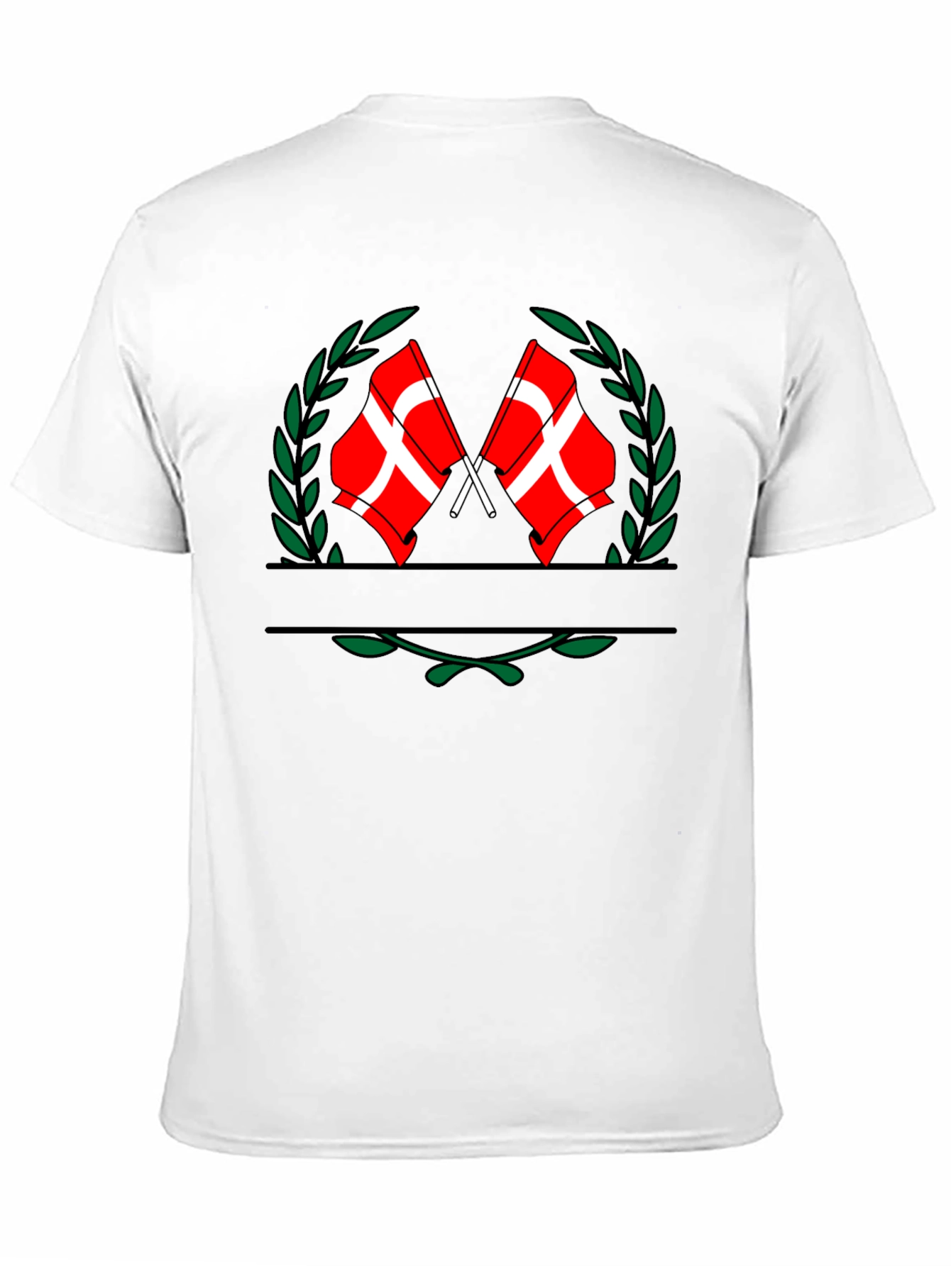 Danish Flag Crest Graphic Tee - Black