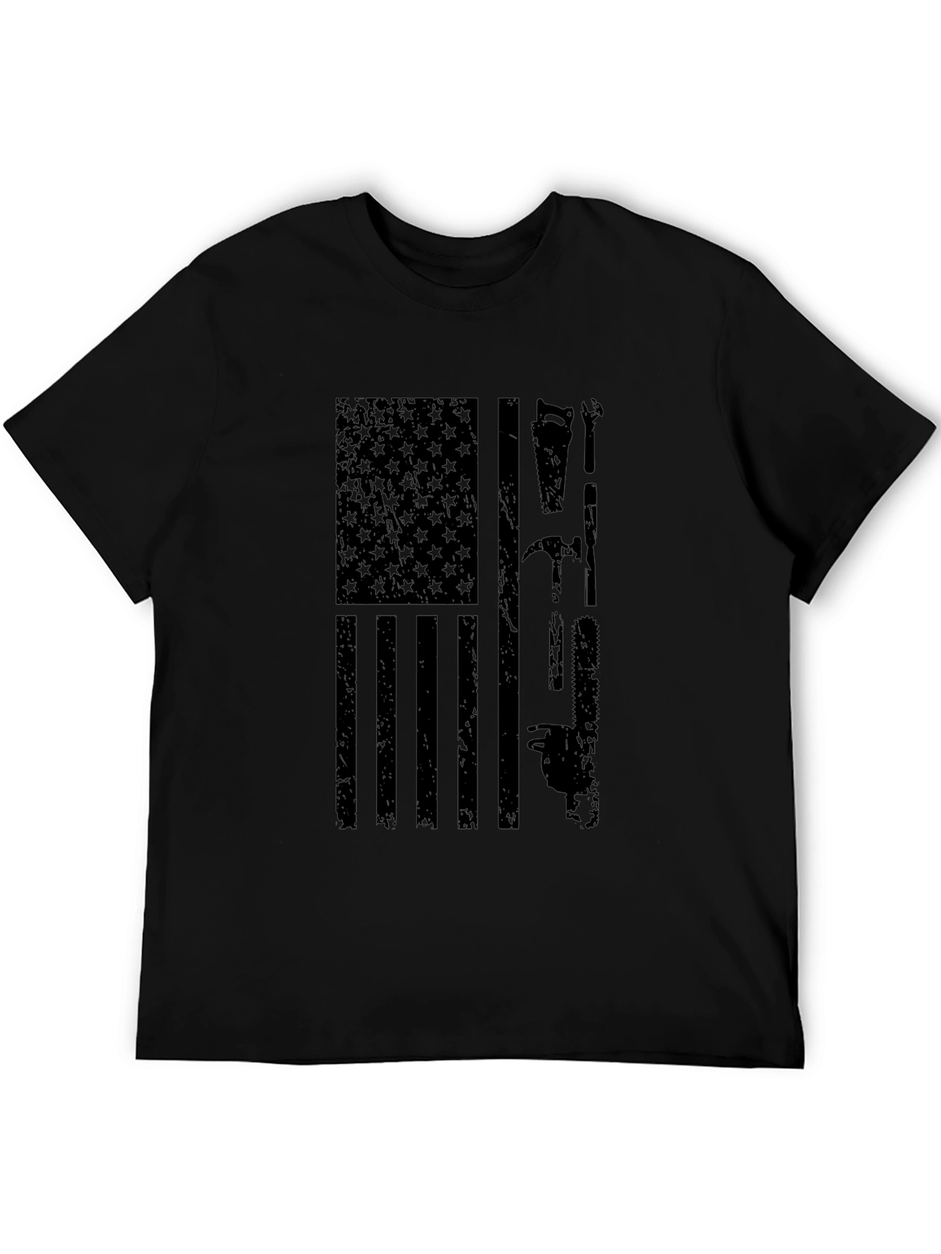 American Flag Tools Graphic T-Shirt - Black