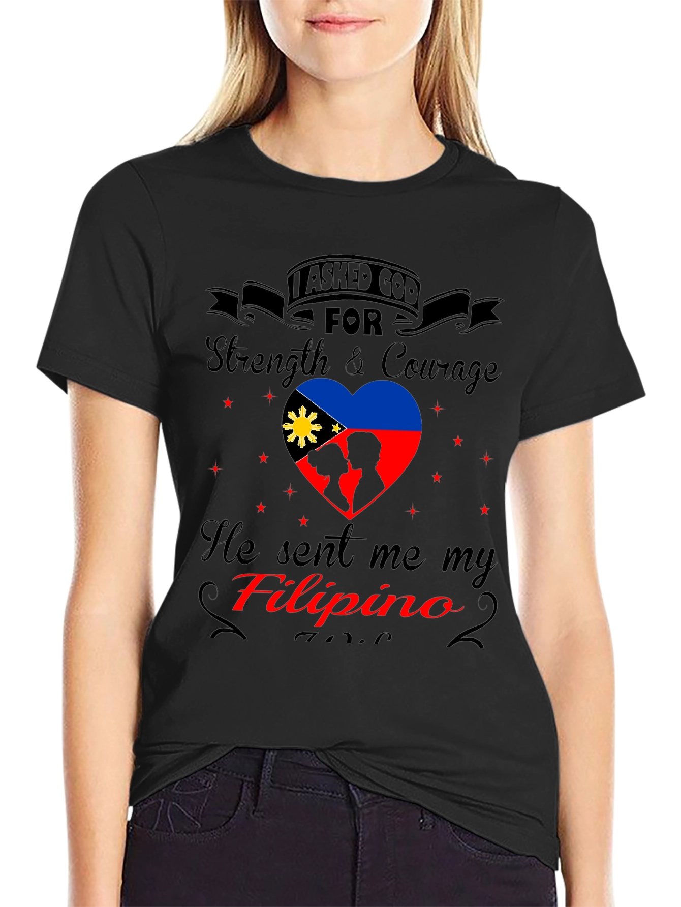 Filipino Pride T-Shirt - Strength & Courage Design