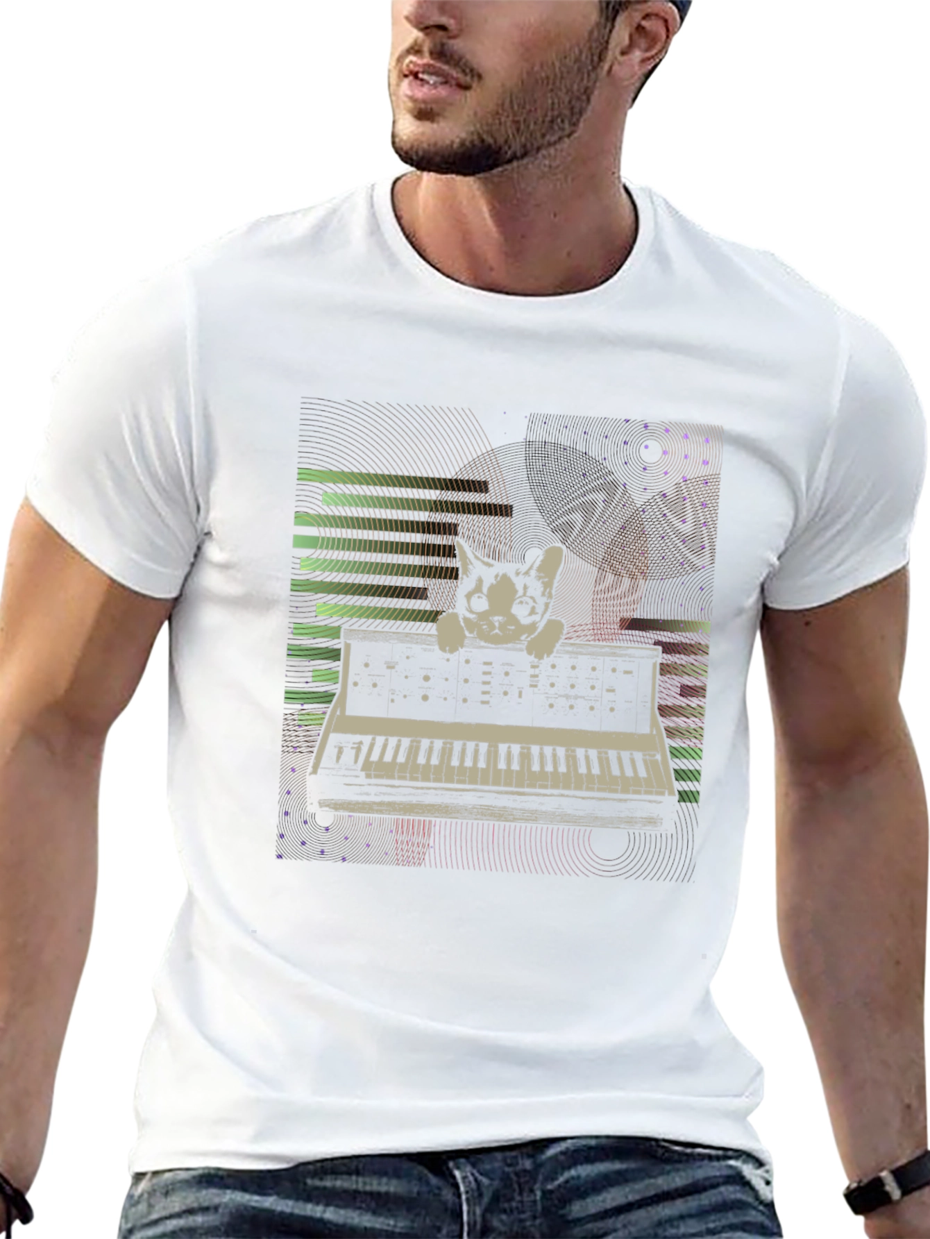 Cat Keyboardist Graphic T-Shirt - Stylish & Unique