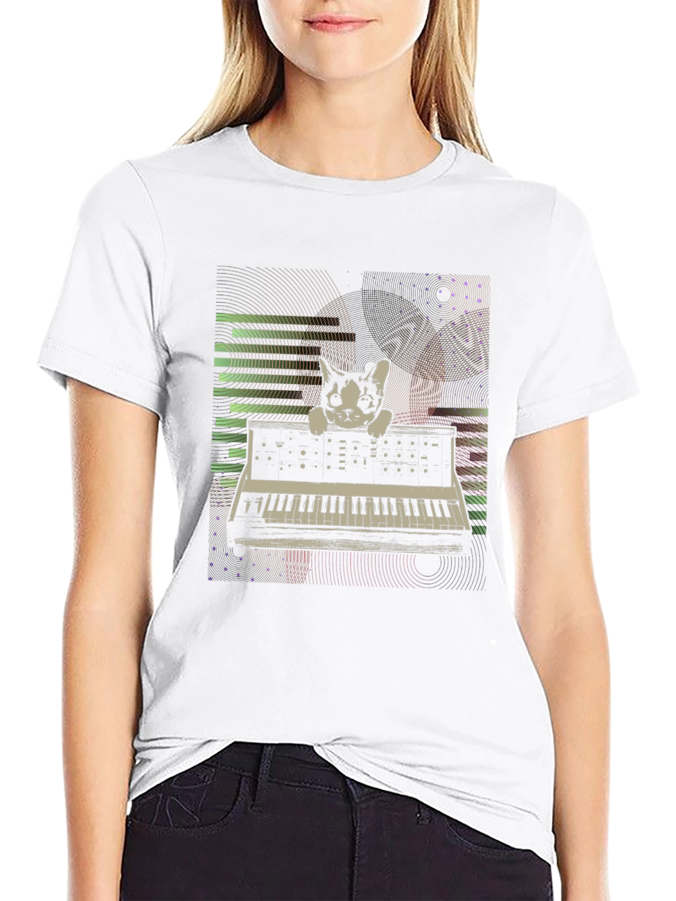 Cat Keyboardist Graphic T-Shirt - Stylish & Unique