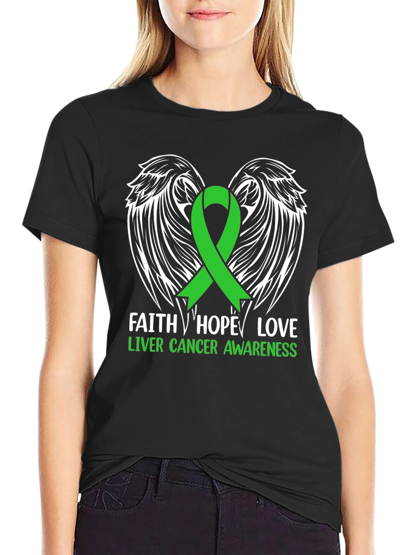 Faith Hope Love Liver Cancer Awareness T-Shirt