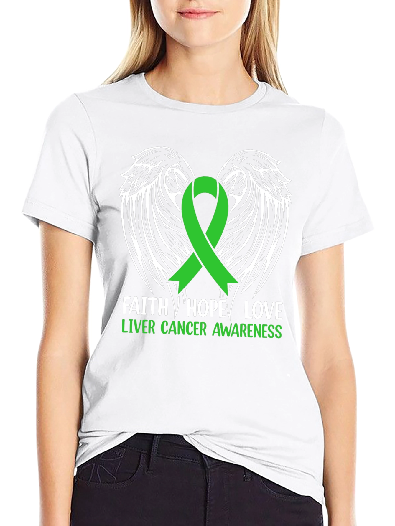 Faith Hope Love Liver Cancer Awareness T-Shirt