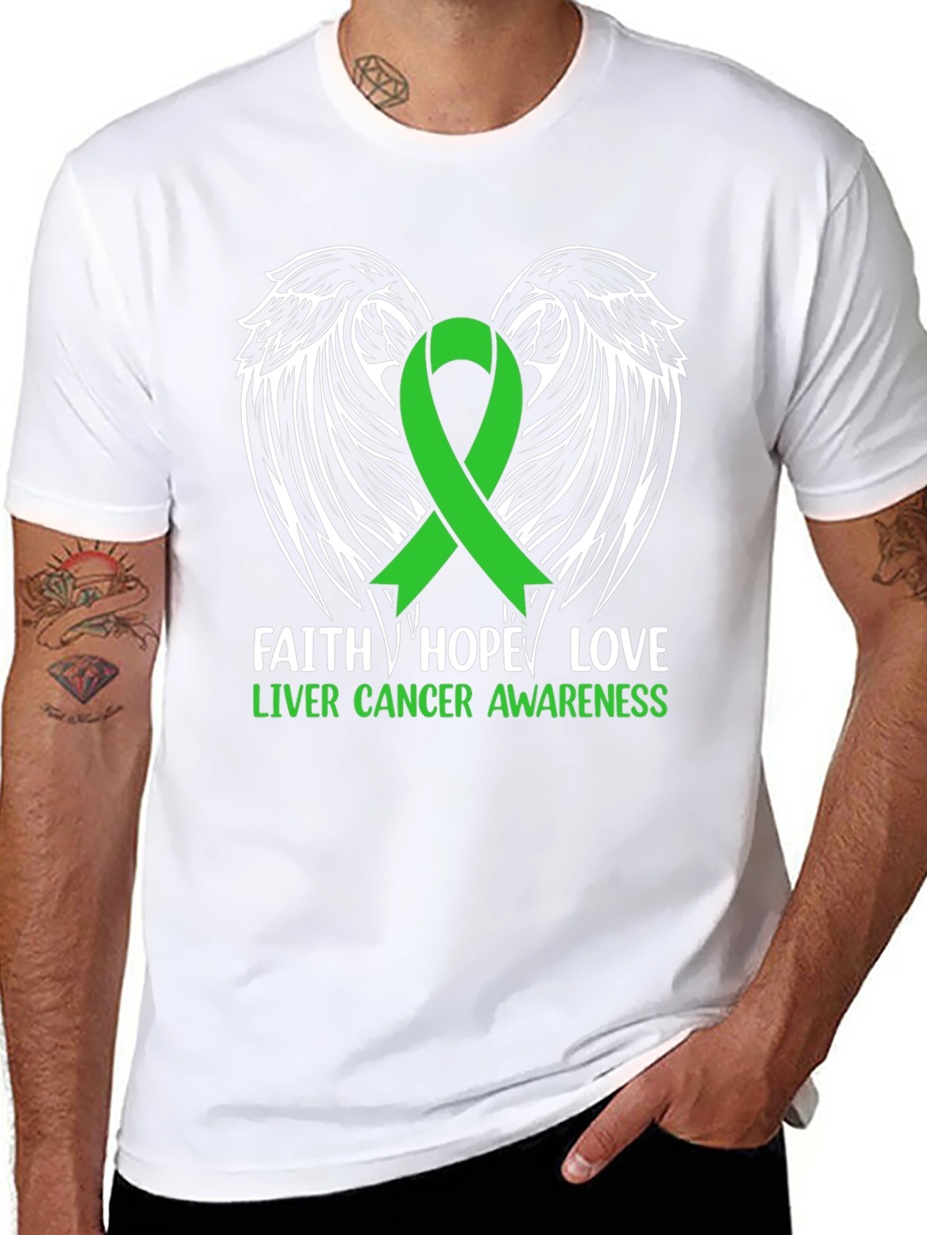 Faith Hope Love Liver Cancer Awareness T-Shirt