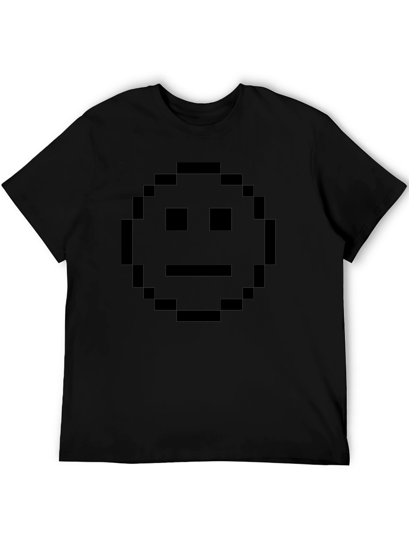 Pixelated Face Black T-Shirt