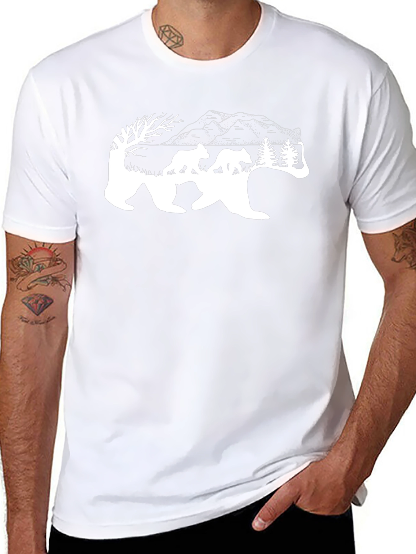Bear Family Graphic T-Shirt - Nature Inspired Tee
