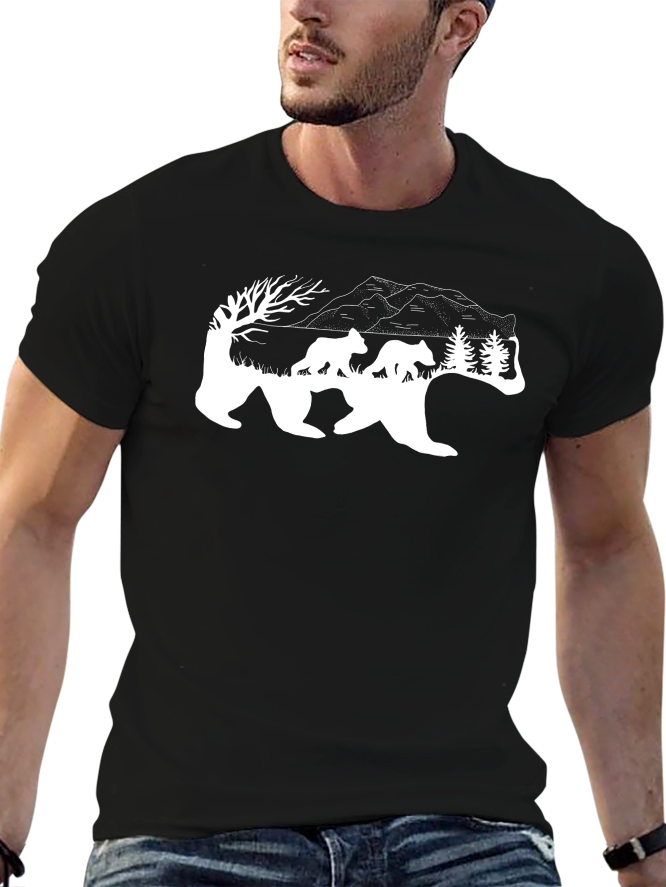 Bear Family Graphic T-Shirt - Nature Inspired Tee