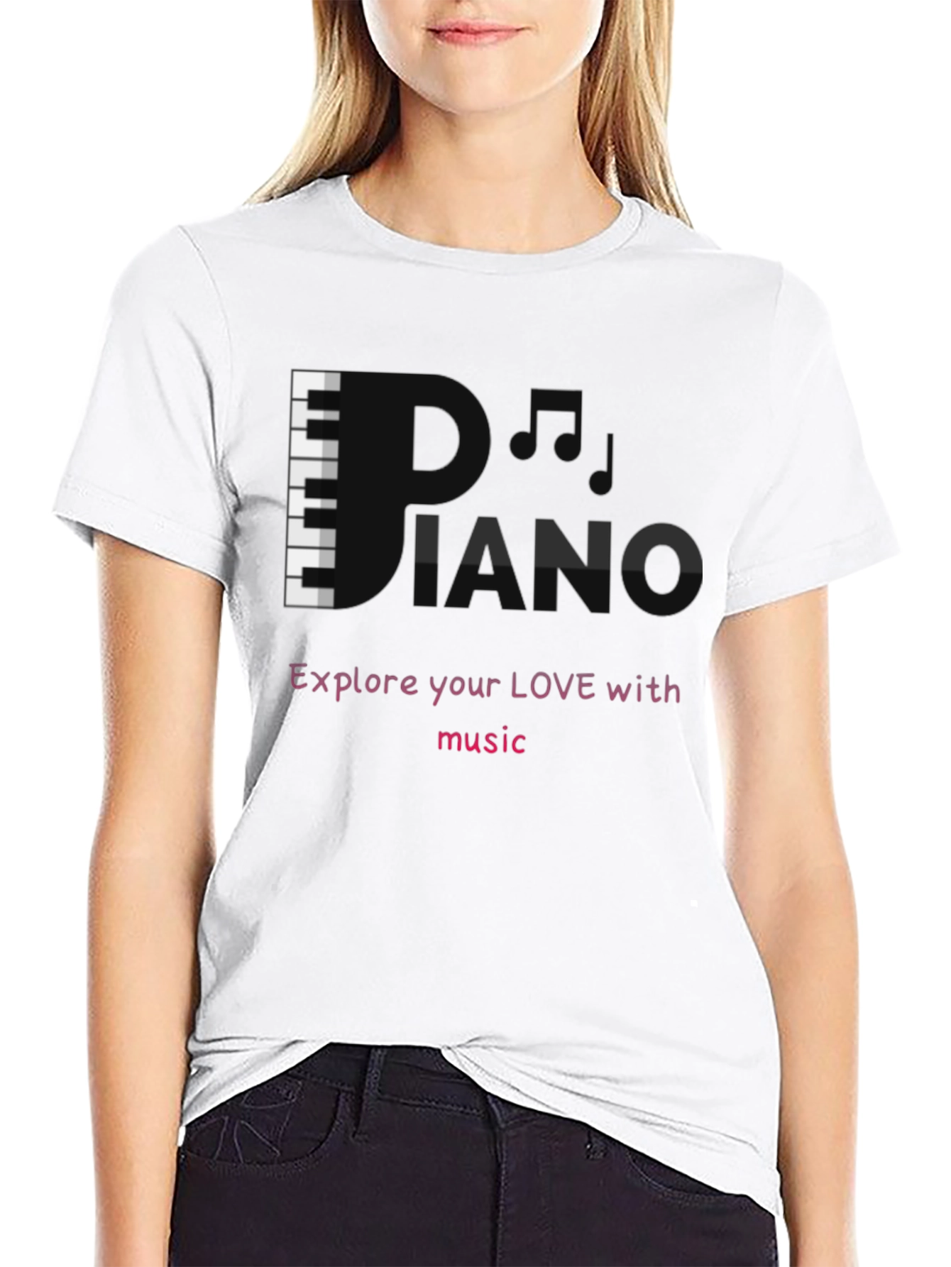 DJ Piano Black Graphic Tee