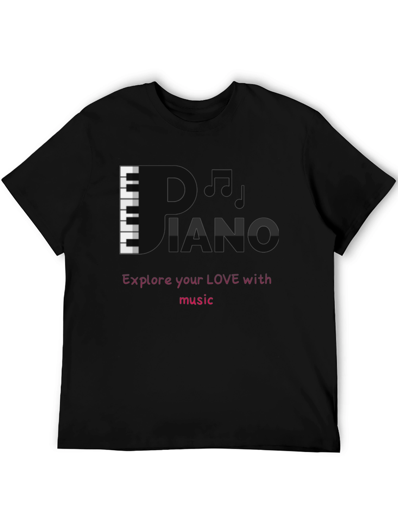 DJ Piano Black Graphic Tee