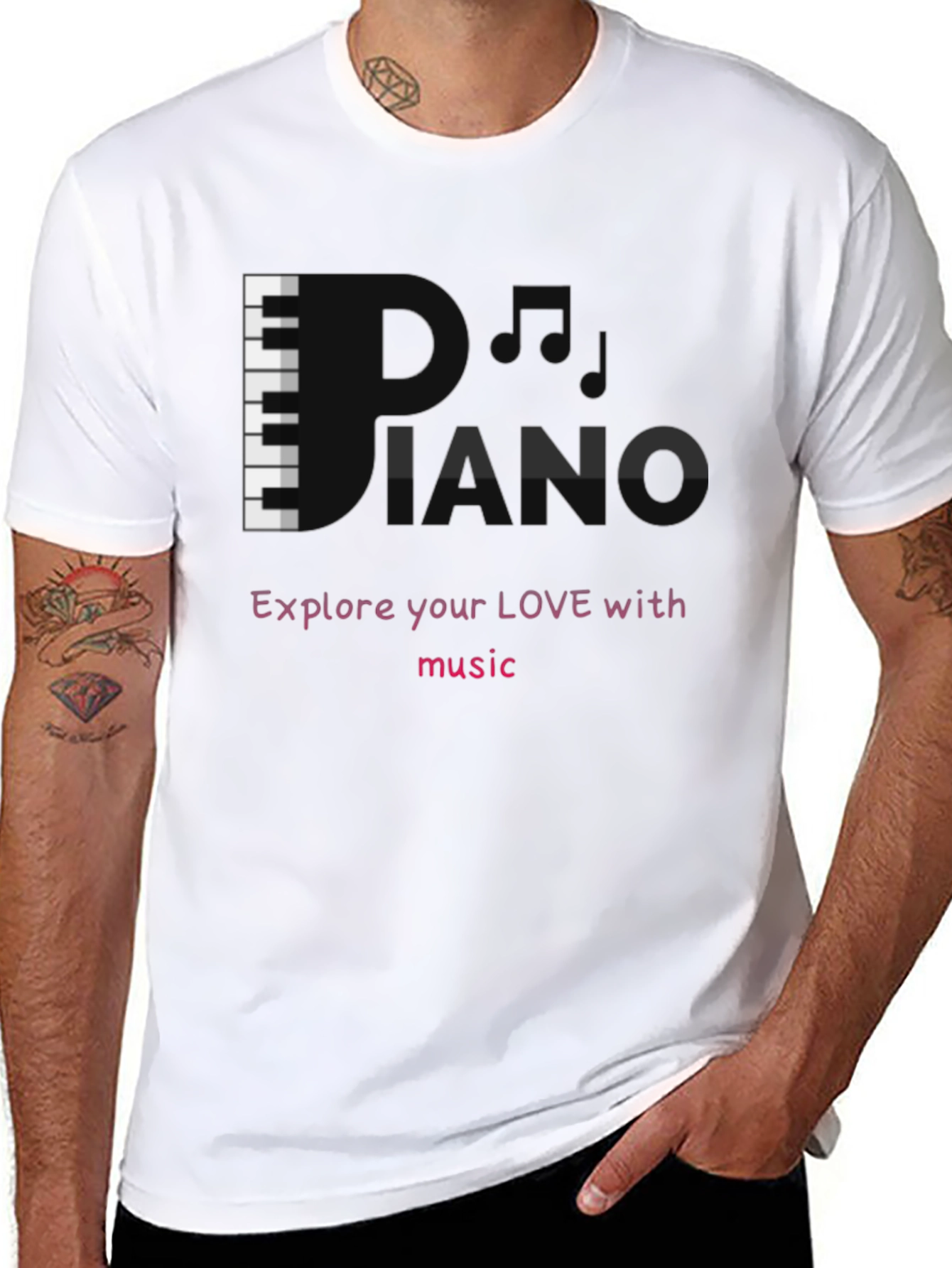 DJ Piano Black Graphic Tee