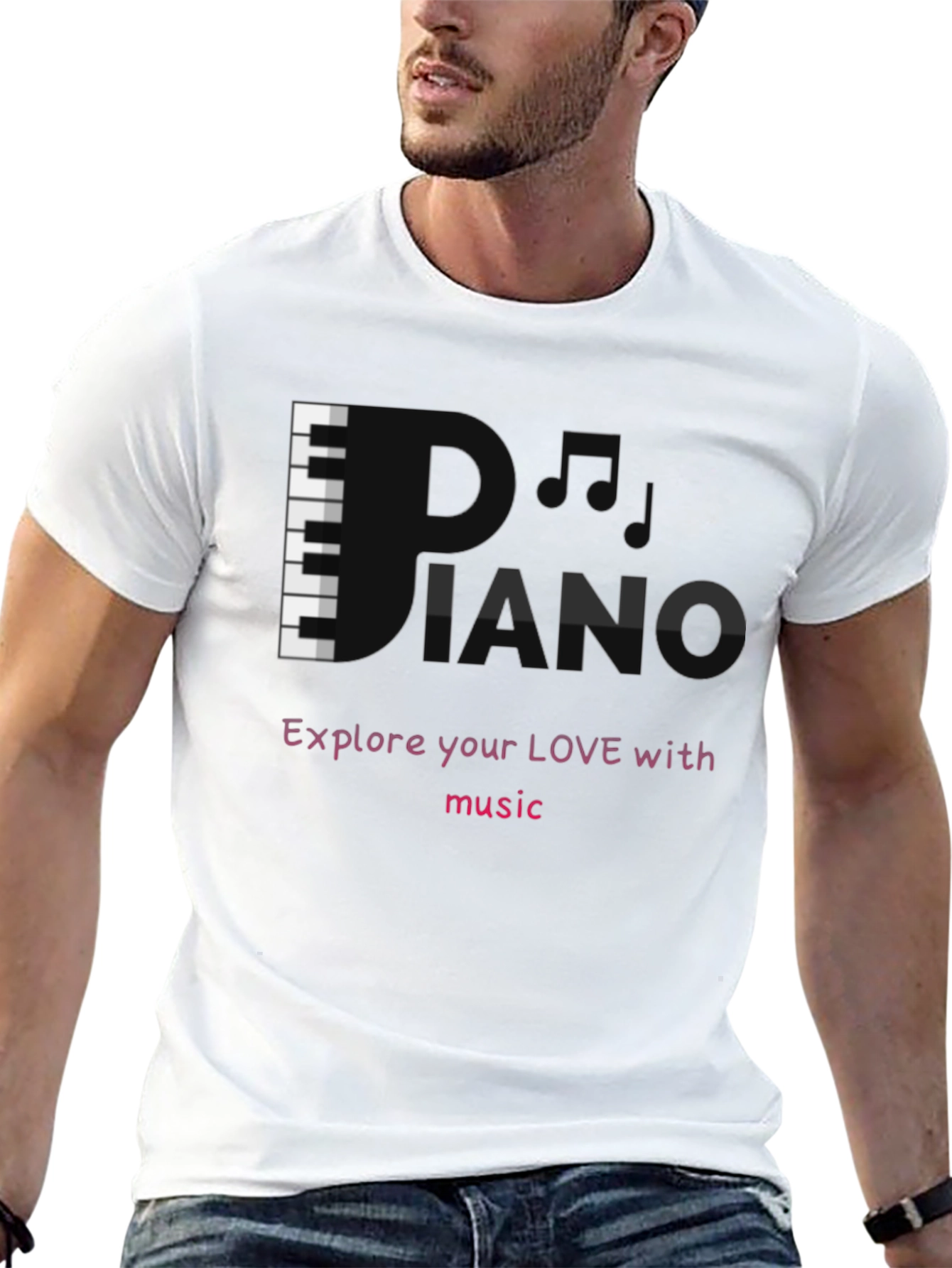 DJ Piano Black Graphic Tee