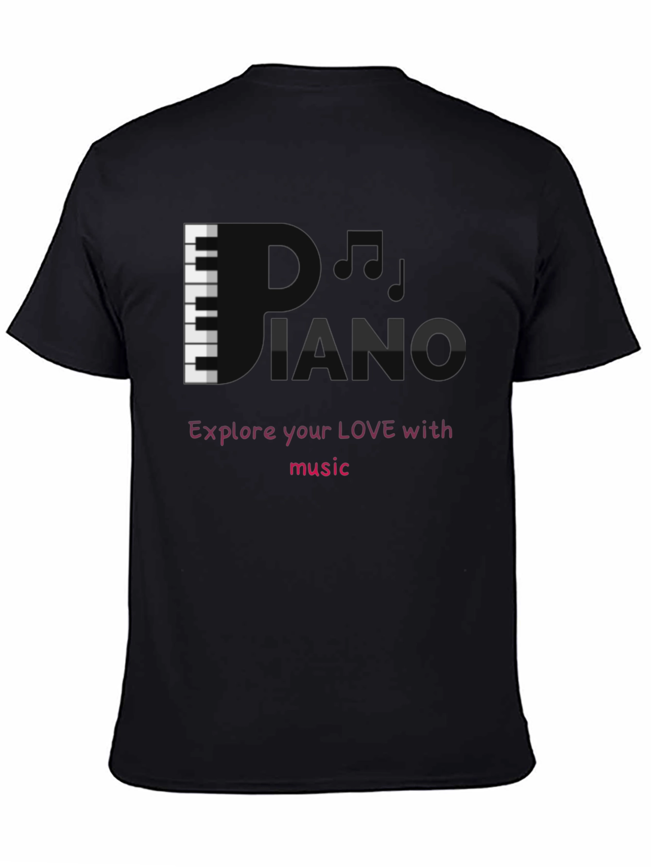 DJ Piano Black Graphic Tee