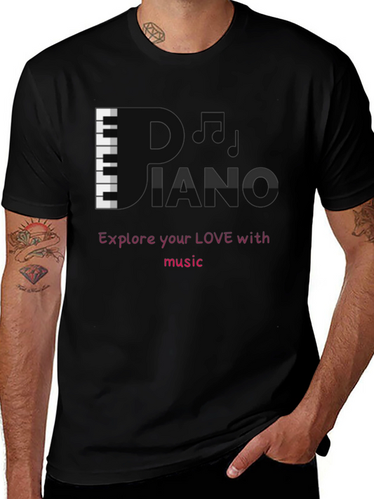 DJ Piano Black Graphic Tee