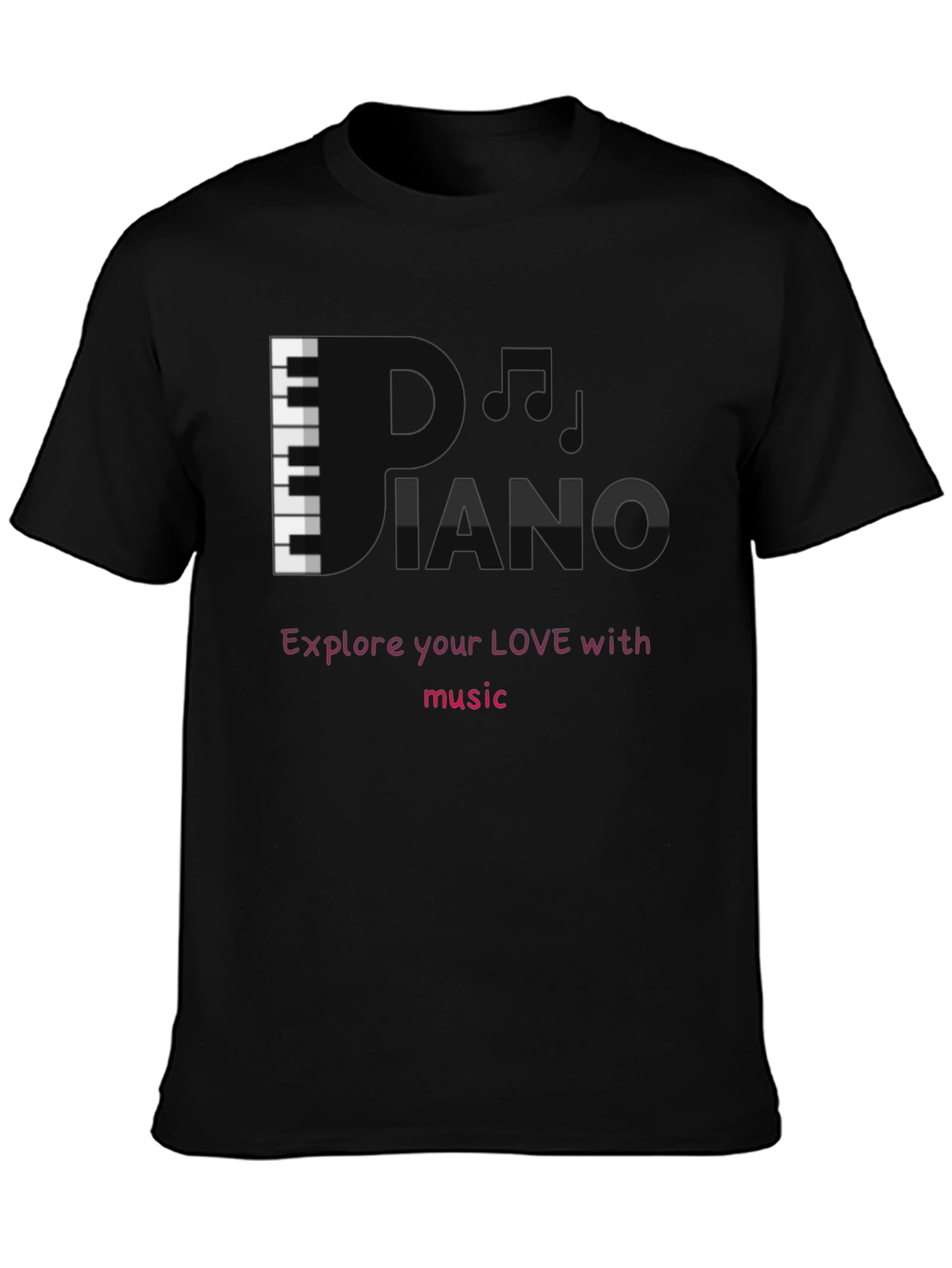 DJ Piano Black Graphic Tee