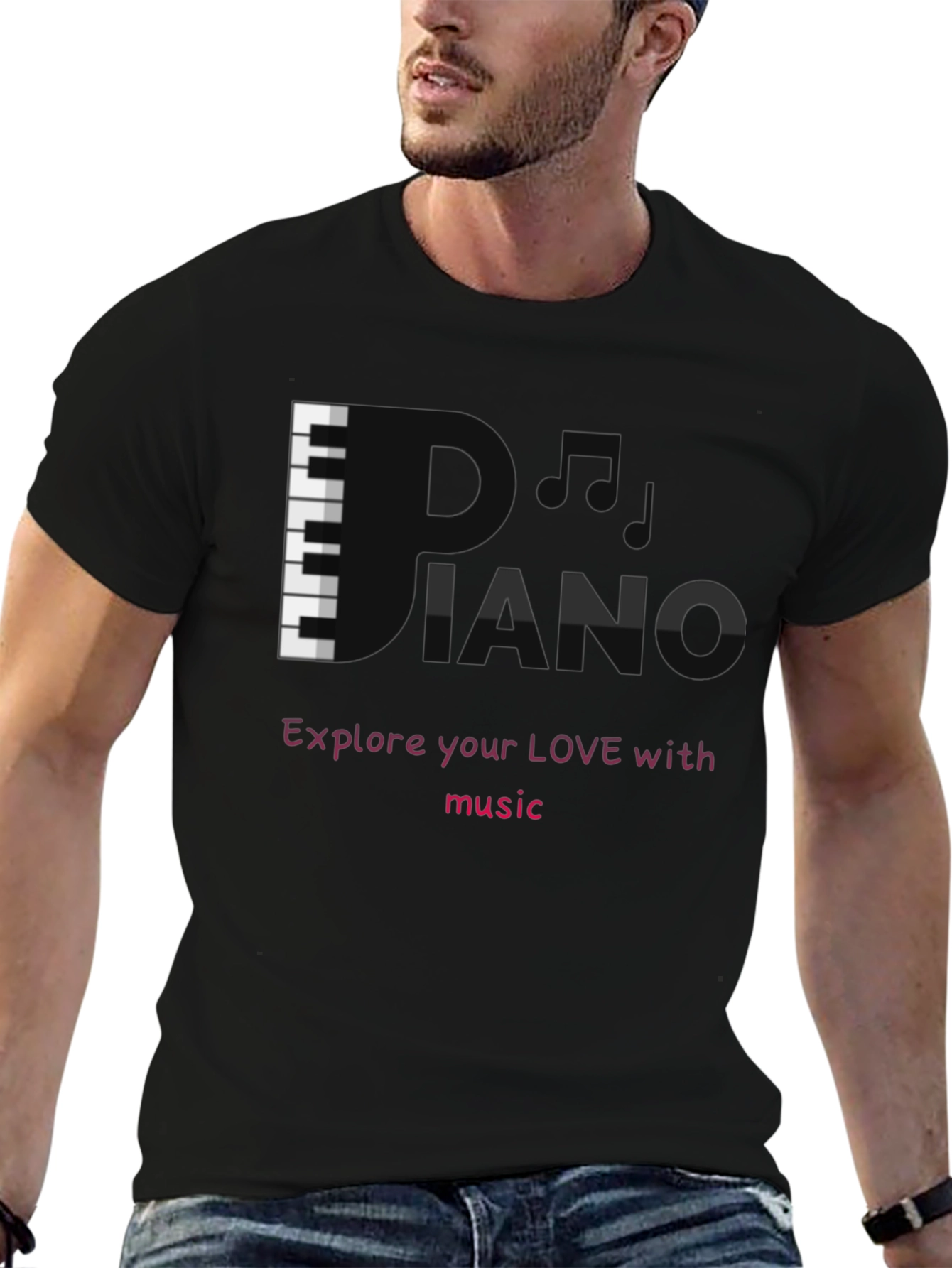DJ Piano Black Graphic Tee