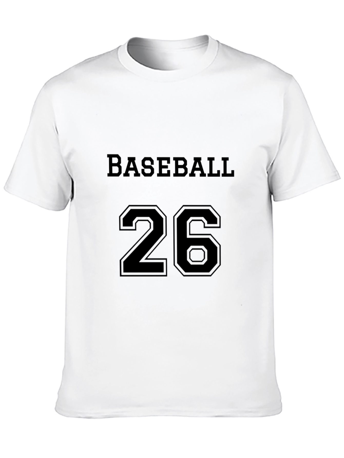 Baseball 26 Graphic Tee - Black Cotton T-Shirt