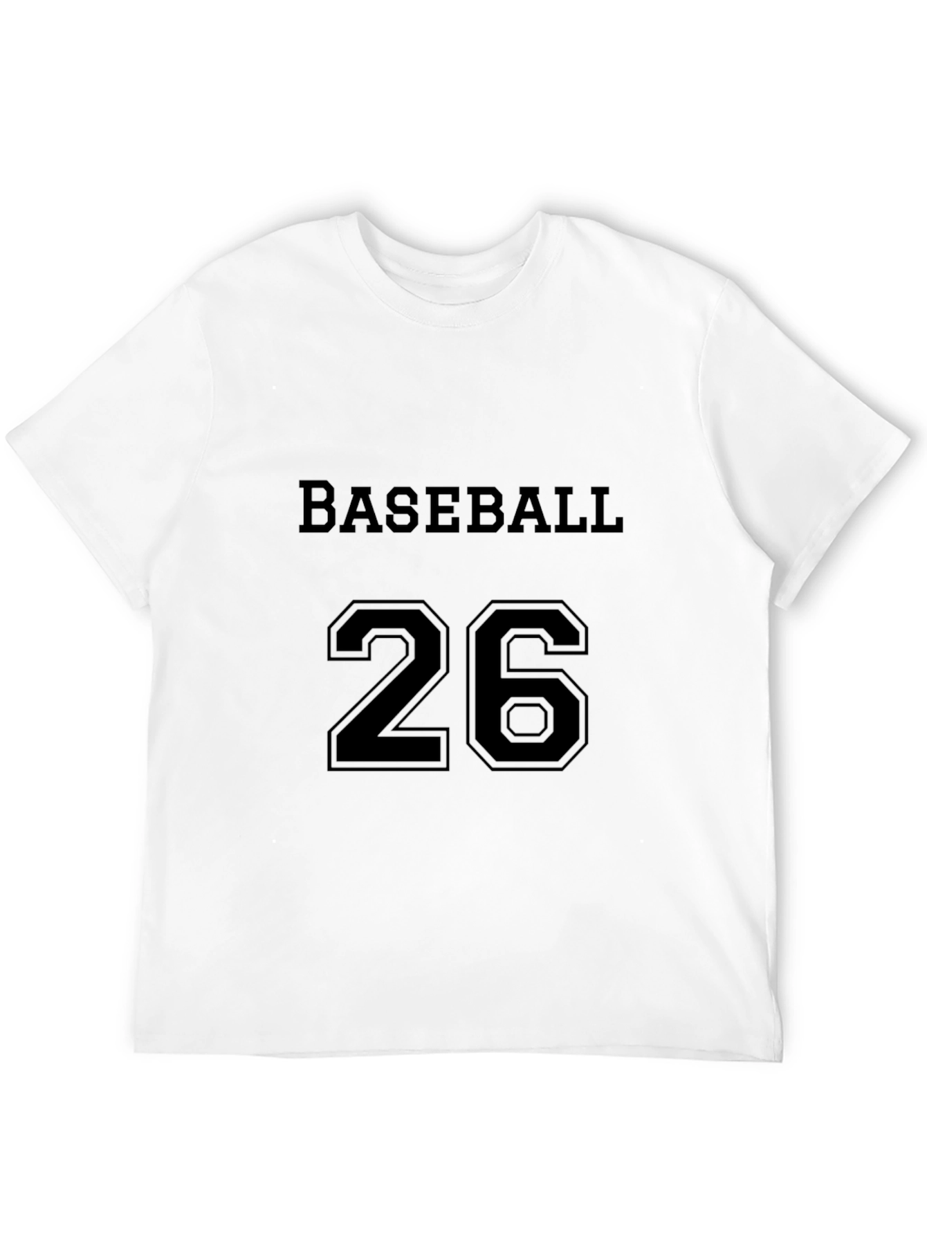 Baseball 26 Graphic Tee - Black Cotton T-Shirt