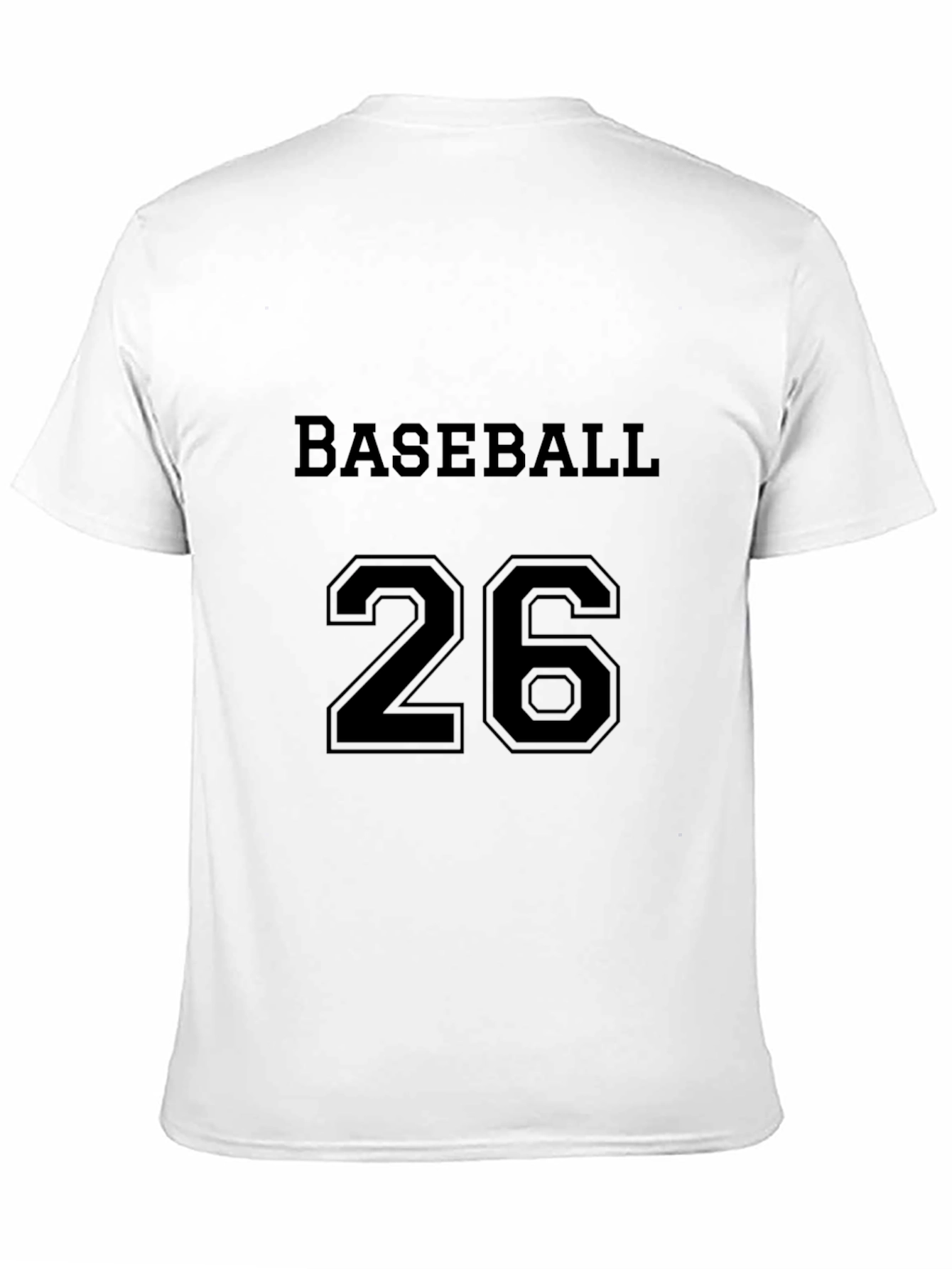 Baseball 26 Graphic Tee - Black Cotton T-Shirt