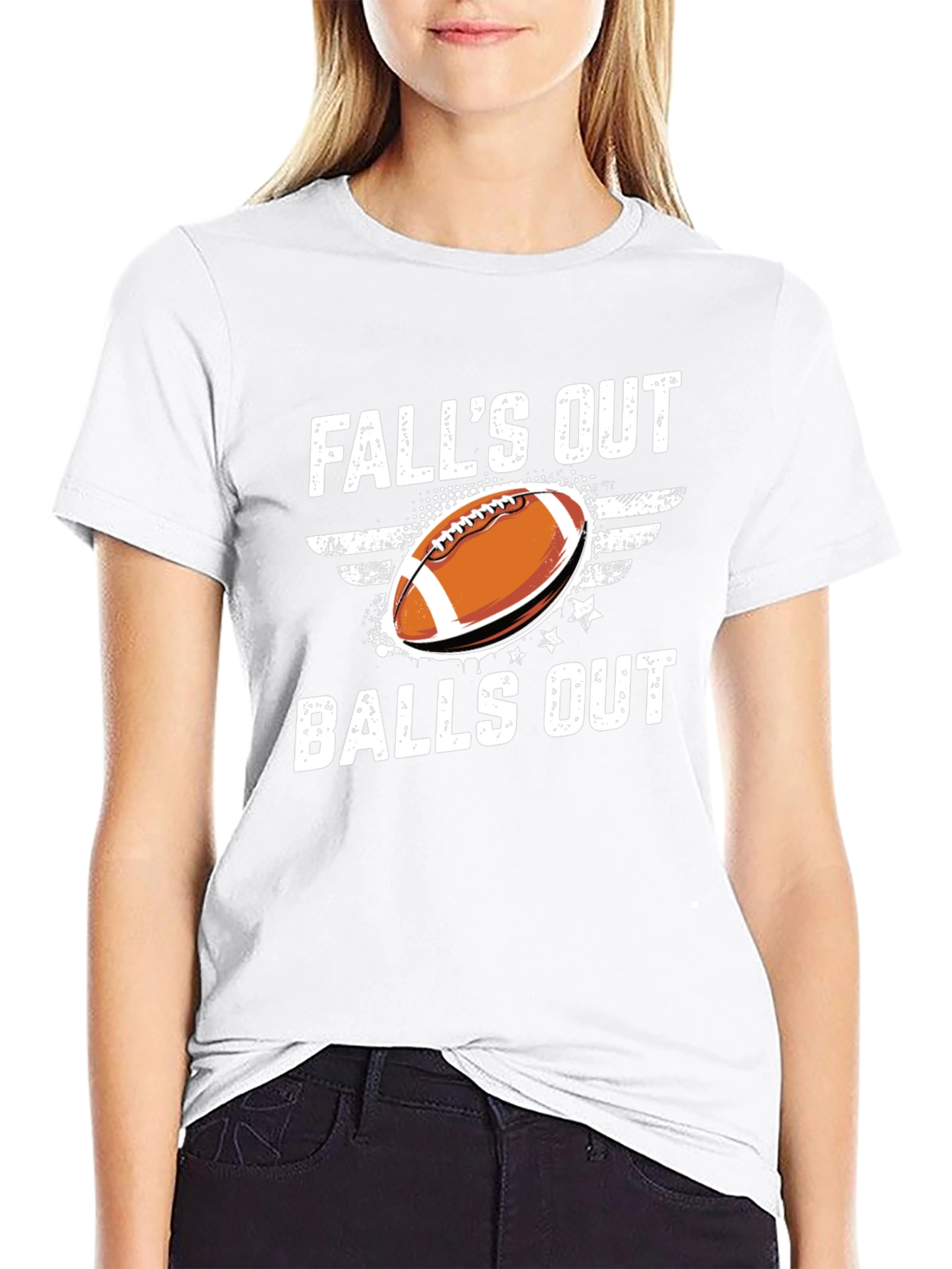 Falls Out Balls Out Football Graphic Tee
