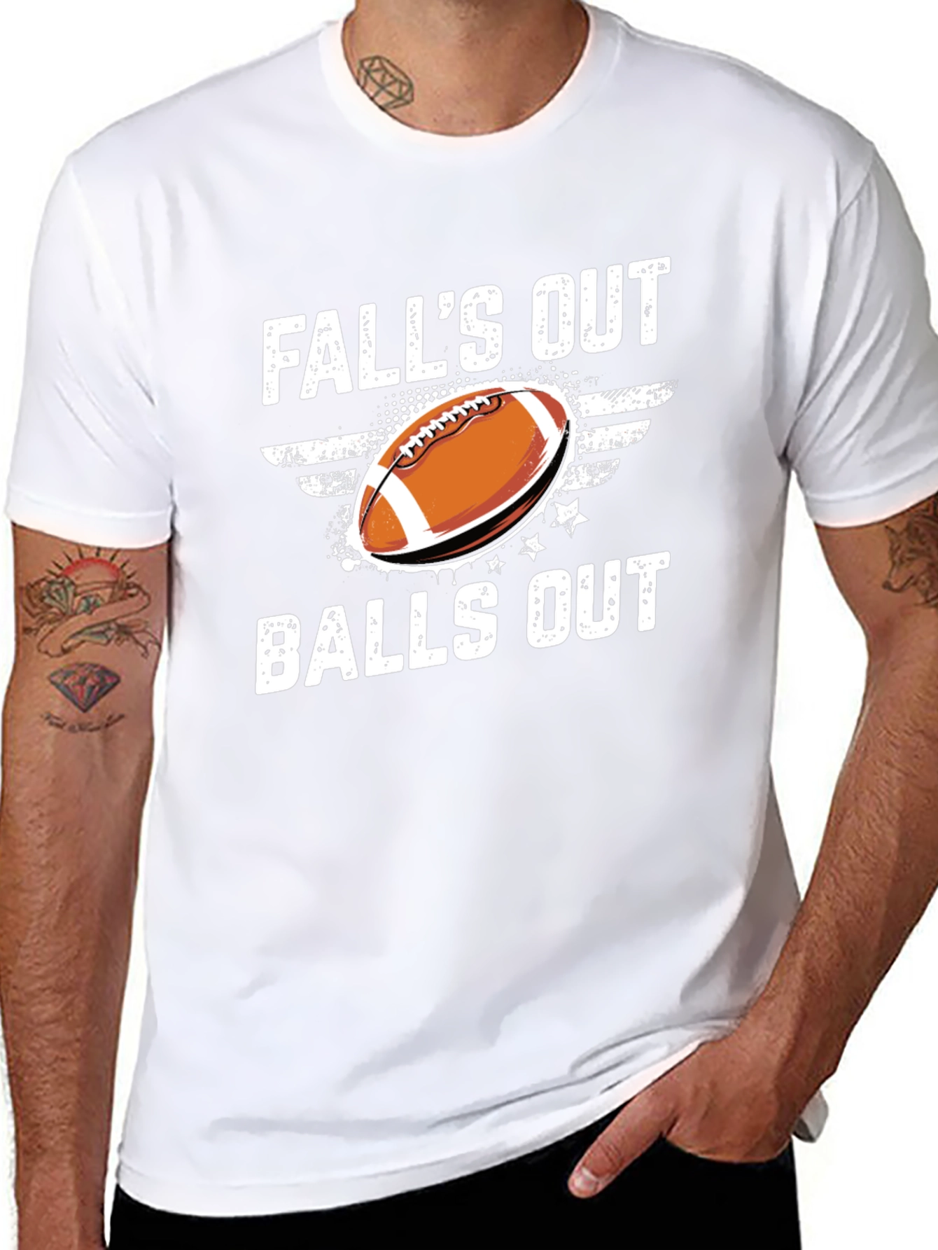 Falls Out Balls Out Football Graphic Tee
