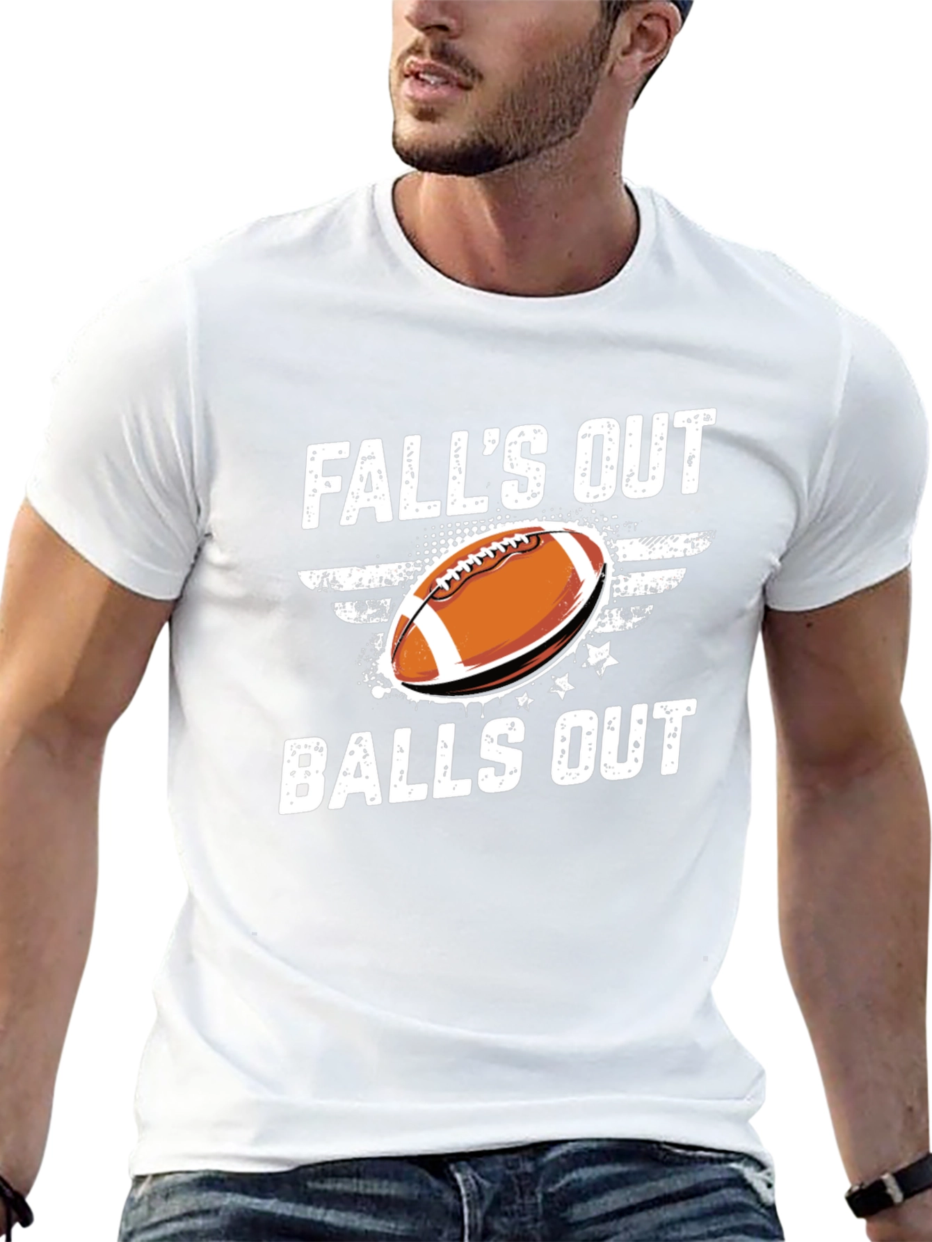 Falls Out Balls Out Football Graphic Tee