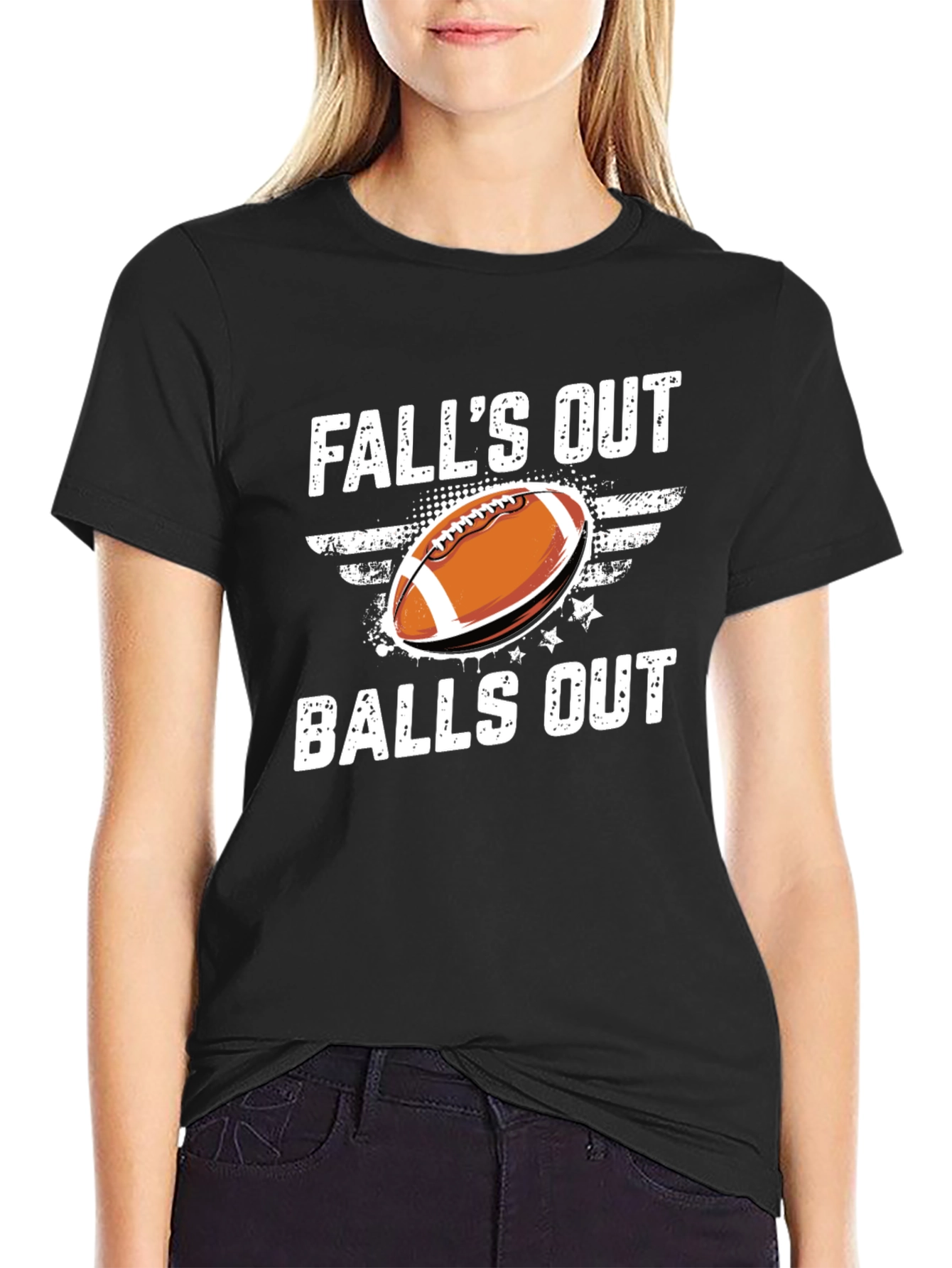 Falls Out Balls Out Football Graphic Tee