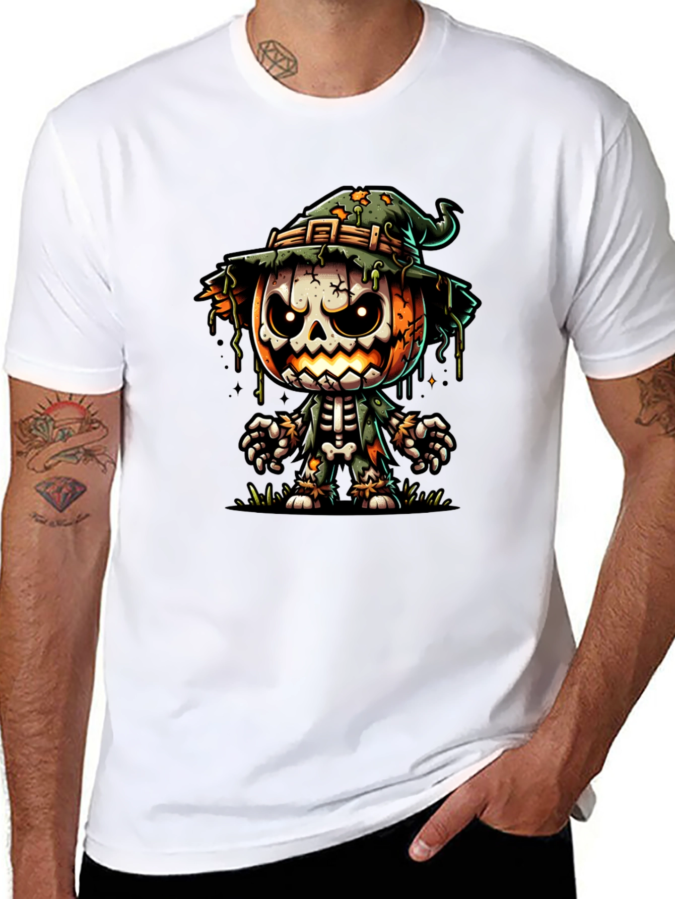 Halloween Pumpkin Skeleton T-Shirt