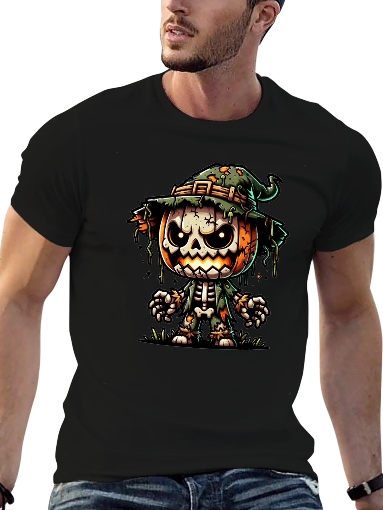Halloween Pumpkin Skeleton T-Shirt