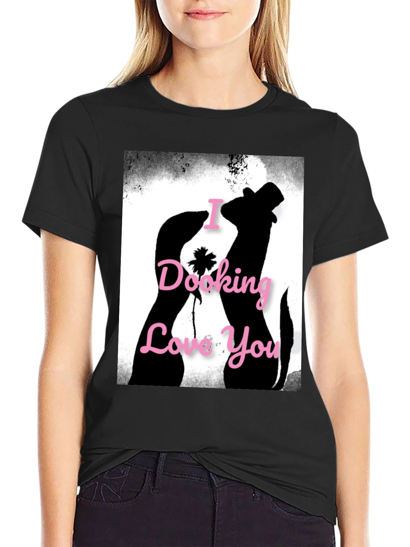 I Dooking Love You Ferret T-Shirt - Black