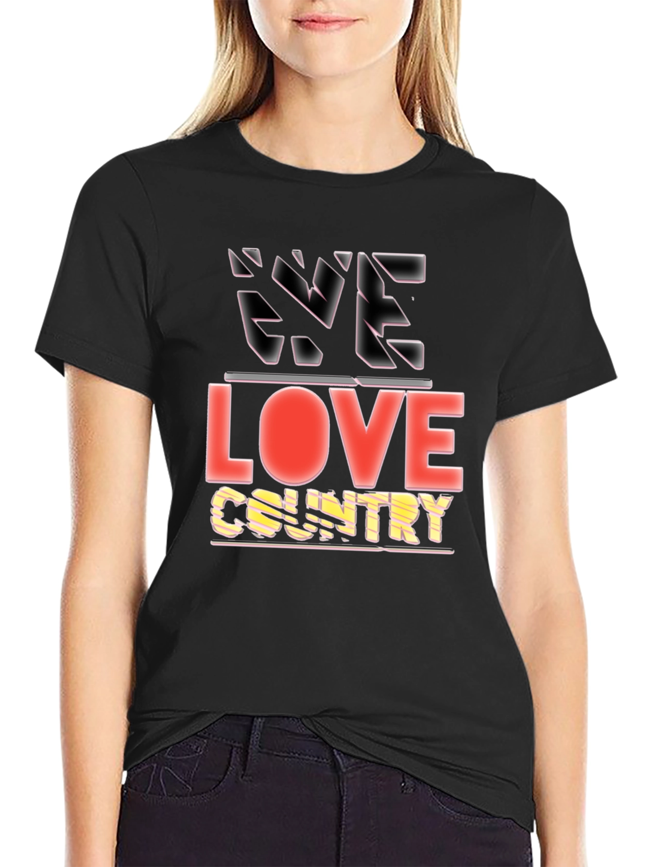 We Love Country Graphic Tee - Black