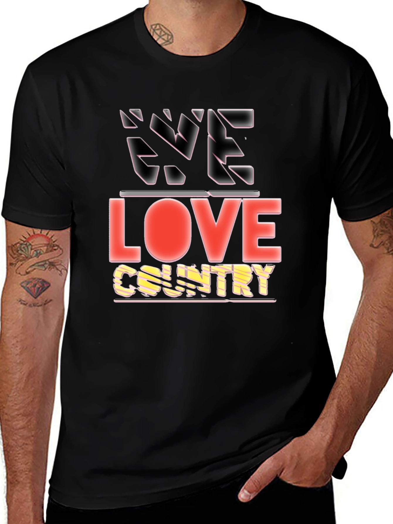 We Love Country Graphic Tee - Black
