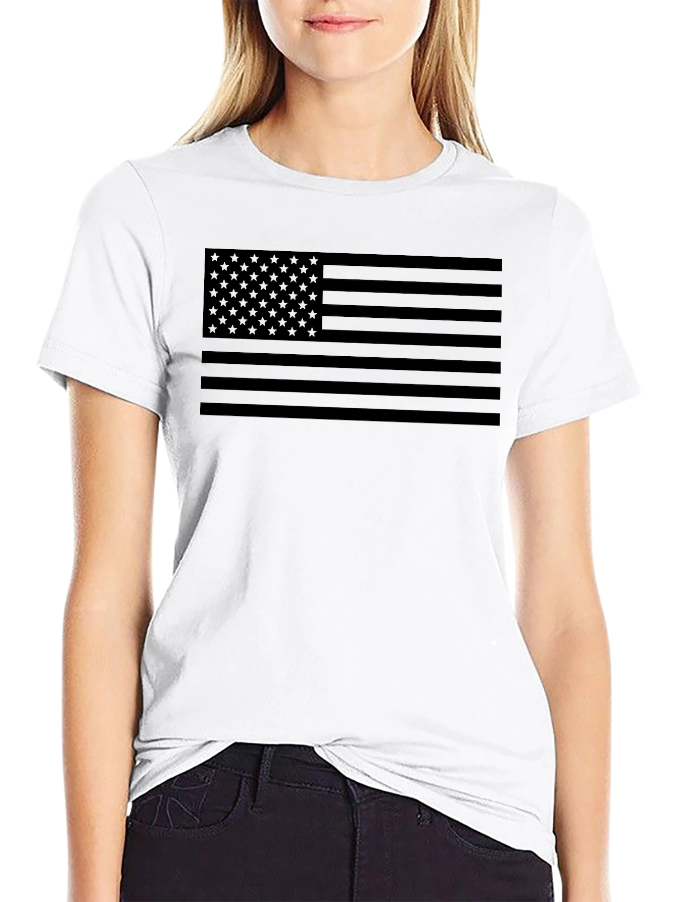 Stealth Black American Flag Graphic Tee