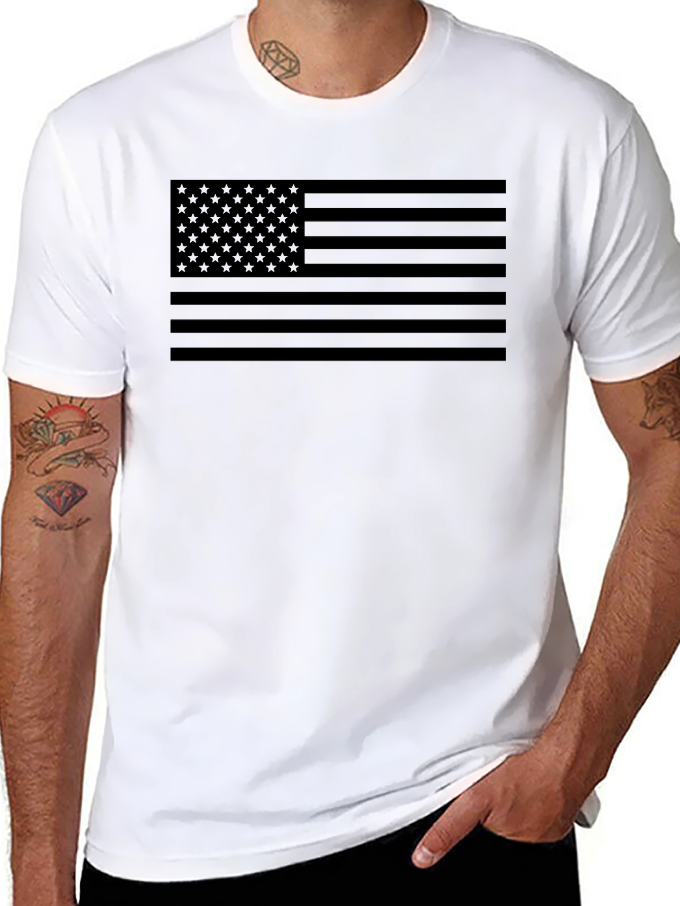Stealth Black American Flag Graphic Tee