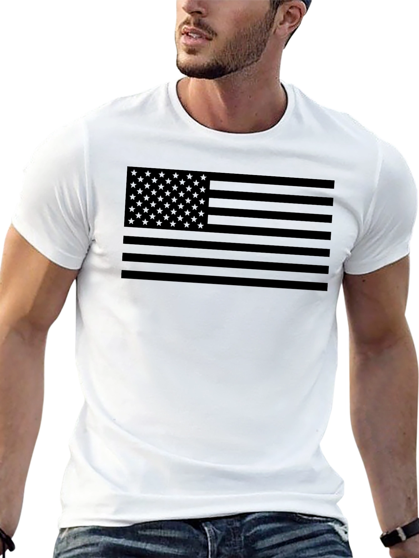 Stealth Black American Flag Graphic Tee