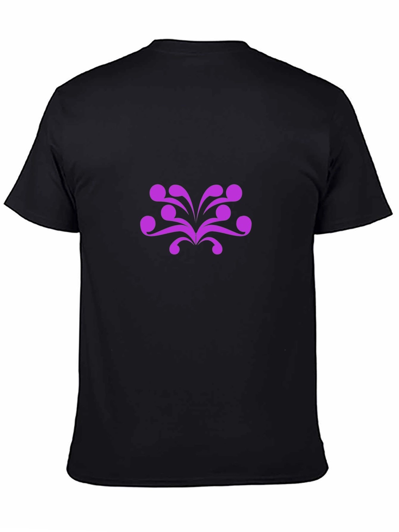 Mens Black T-Shirt with Abstract Purple Design