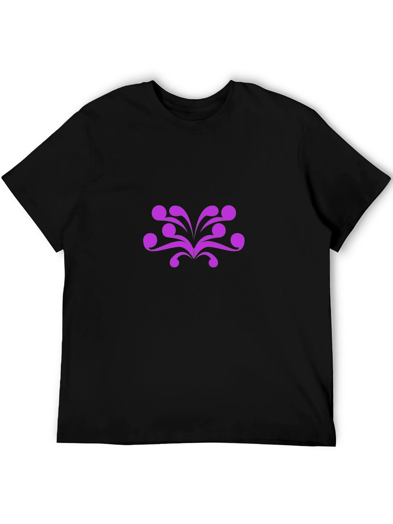 Mens Black T-Shirt with Abstract Purple Design