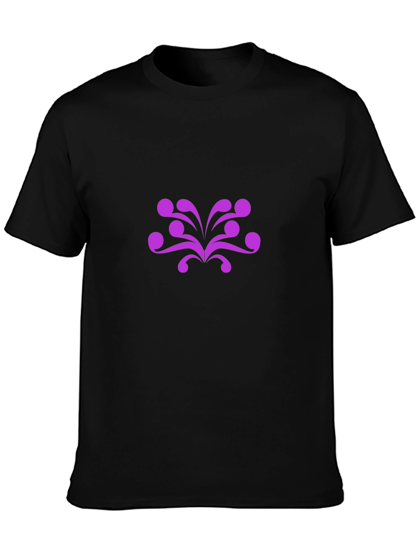 Mens Black T-Shirt with Abstract Purple Design